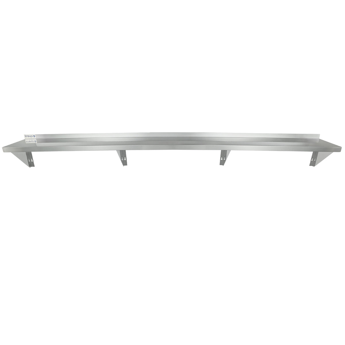 96" x 12" 18 Gauge Stainless Steel Standard Duty Wall Shelf, NSF Shelving, Wall Mounted Empura