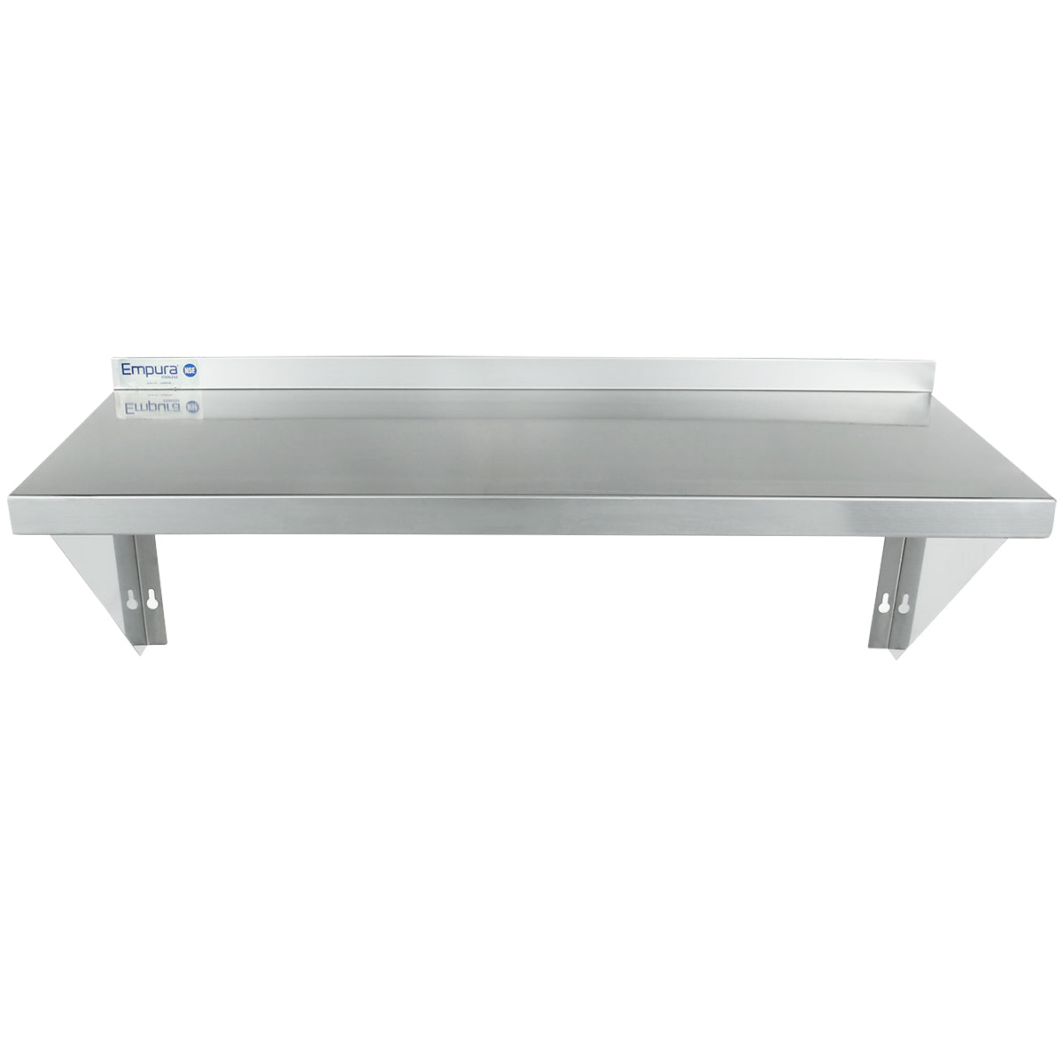 36" x 15" 18 Gauge Stainless Steel Standard Duty Wall Shelf, NSF Shelving, Wall Mounted Empura