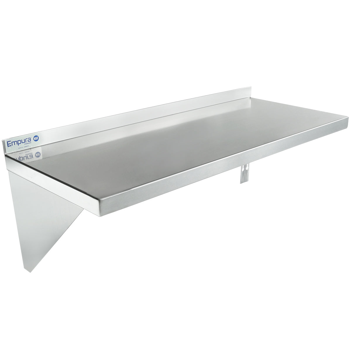 36" x 15" 18 Gauge Stainless Steel Standard Duty Wall Shelf, NSF Shelving, Wall Mounted Empura