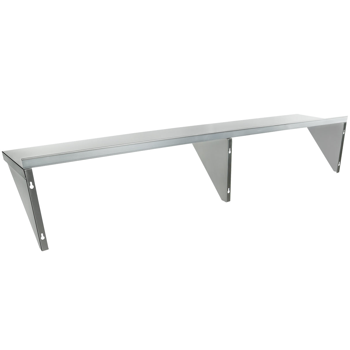 72" x 15" 18 Gauge Stainless Steel Standard Duty Wall Shelf, NSF Shelving, Wall Mounted Empura
