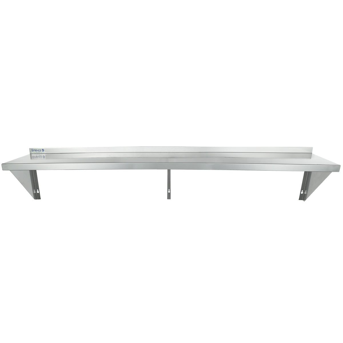 72" x 15" 18 Gauge Stainless Steel Standard Duty Wall Shelf, NSF Shelving, Wall Mounted Empura