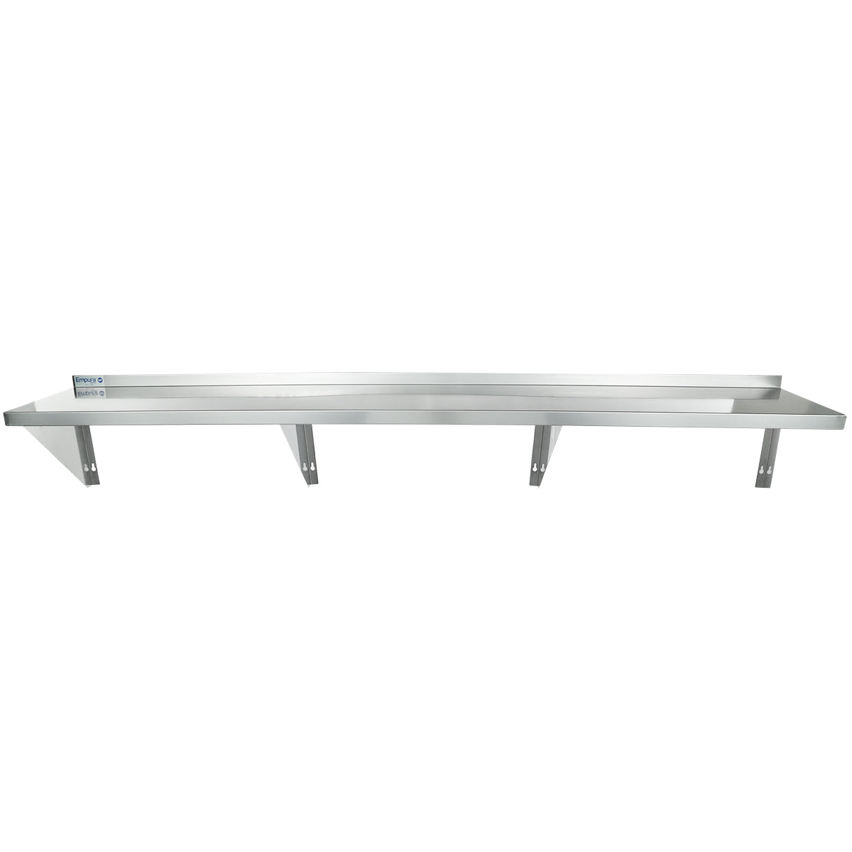 84" x 15" 18 Gauge Stainless Steel Standard Duty Wall Shelf, NSF Shelving, Wall Mounted Empura