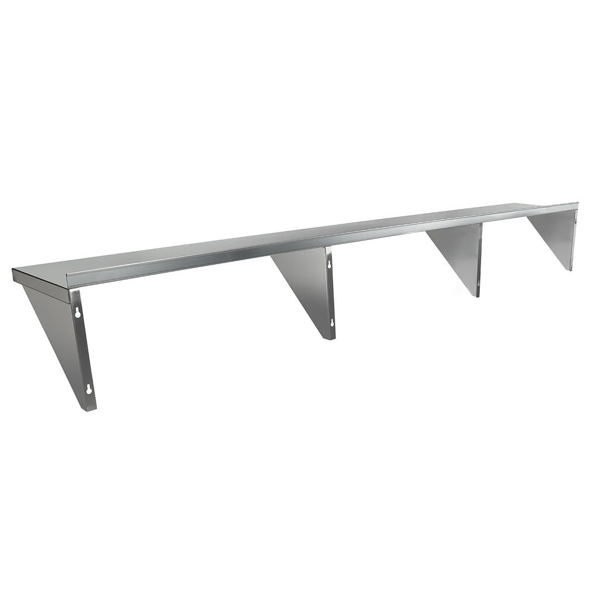 96" x 15" 18 Gauge Stainless Steel Standard Duty Wall Shelf, NSF Shelving, Wall Mounted Empura