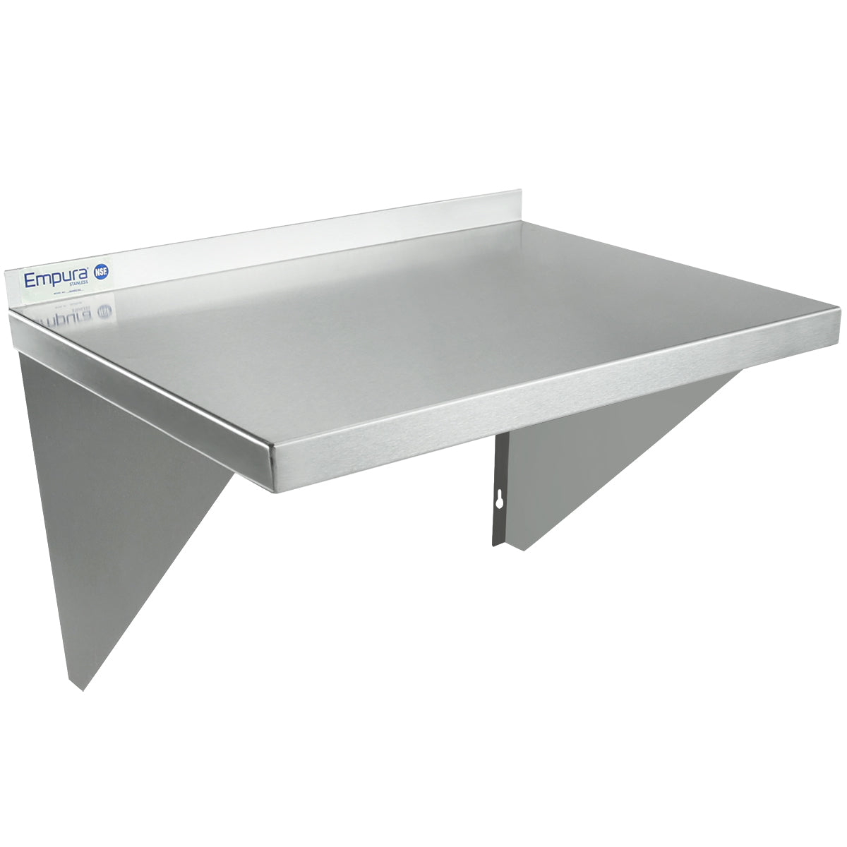 24" x 18" 16 Gauge Stainless Steel Heavy Duty Wall Shelf, NSF Shelving, Wall Mounted Empura