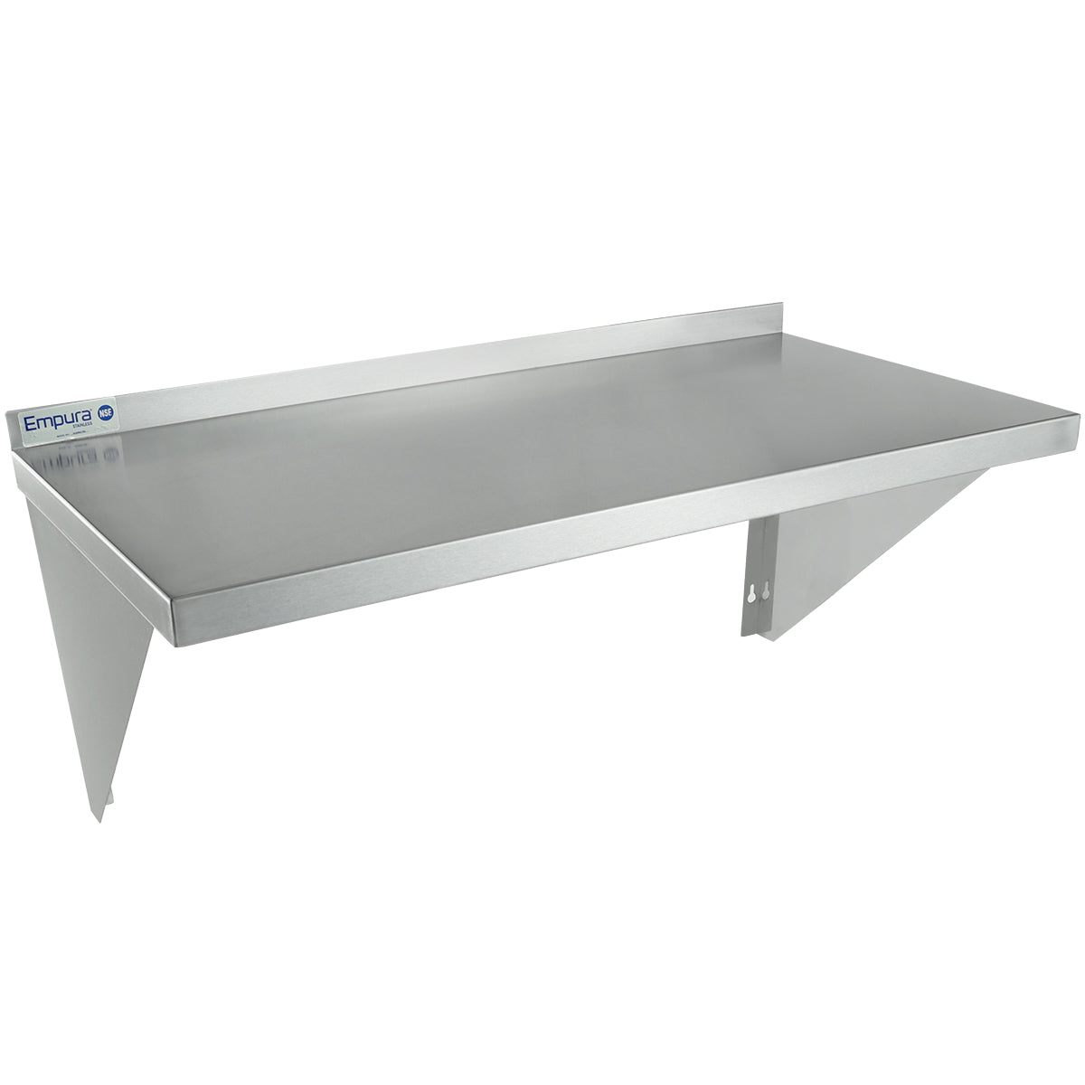 36" x 18" 16 Gauge Stainless Steel Heavy Duty Wall Shelf, NSF Shelving, Wall Mounted Empura