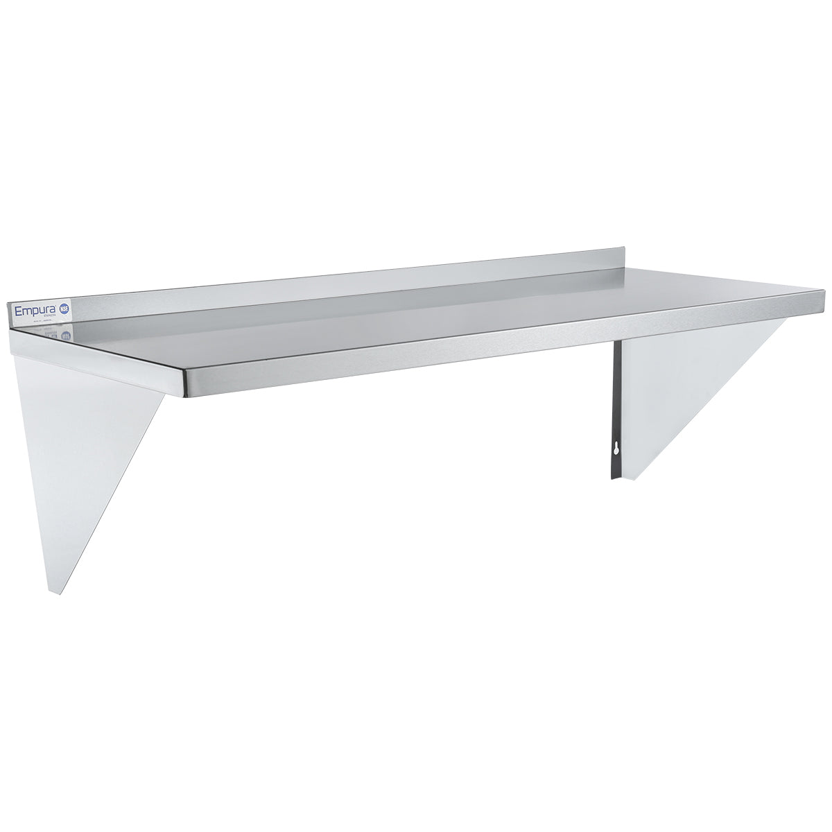 48" x 18" 16 Gauge Stainless Steel Heavy Duty Wall Shelf, NSF Shelving, Wall Mounted Empura