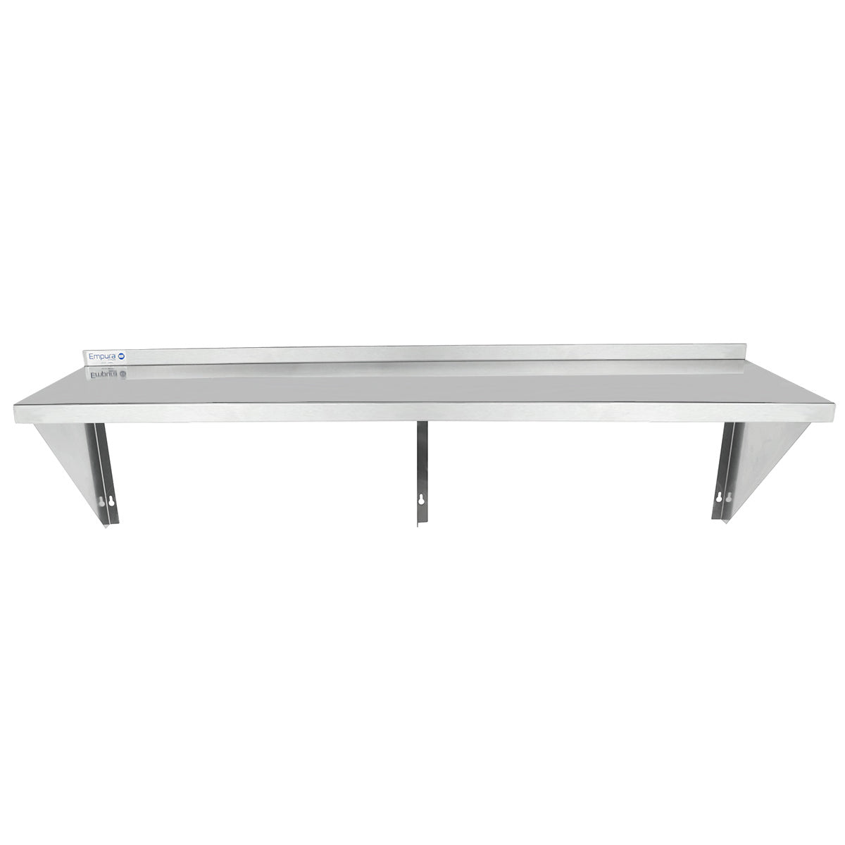 60" x 18" 16 Gauge Stainless Steel Heavy Duty Wall Shelf, NSF Shelving, Wall Mounted Empura