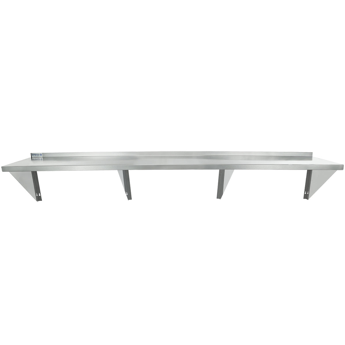 96" x 18" 16 Gauge Stainless Steel Heavy Duty Wall Shelf, NSF Shelving, Wall Mounted Empura