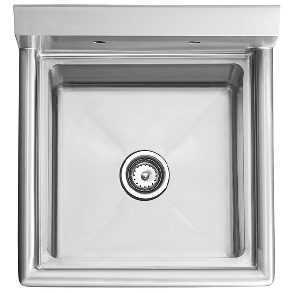 23.25" 18 Gauge Stainless Steel One Compartment Standard Duty Sink with Galvanized Legs, without Drainboard - 18" x 14" x 18" Bowl, NSF Sink, (1) One Compartment Empura