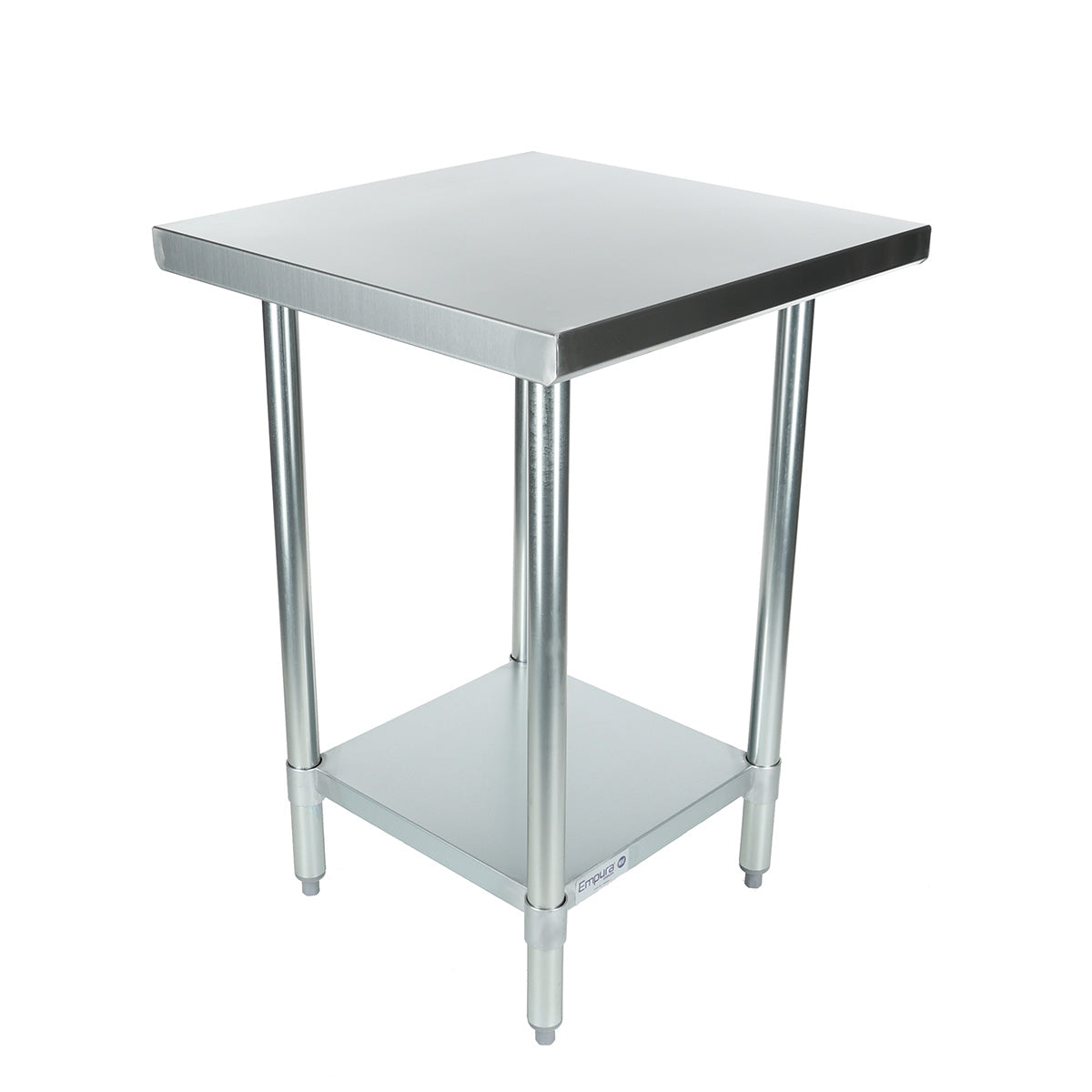 24" x 24" Economy Duty Work Table 18 Gauge 430 Stainless Steel with Galvanized Legs and Undershelf, NSF Work Table, 24" - 27", Stainless Steel Top Empura