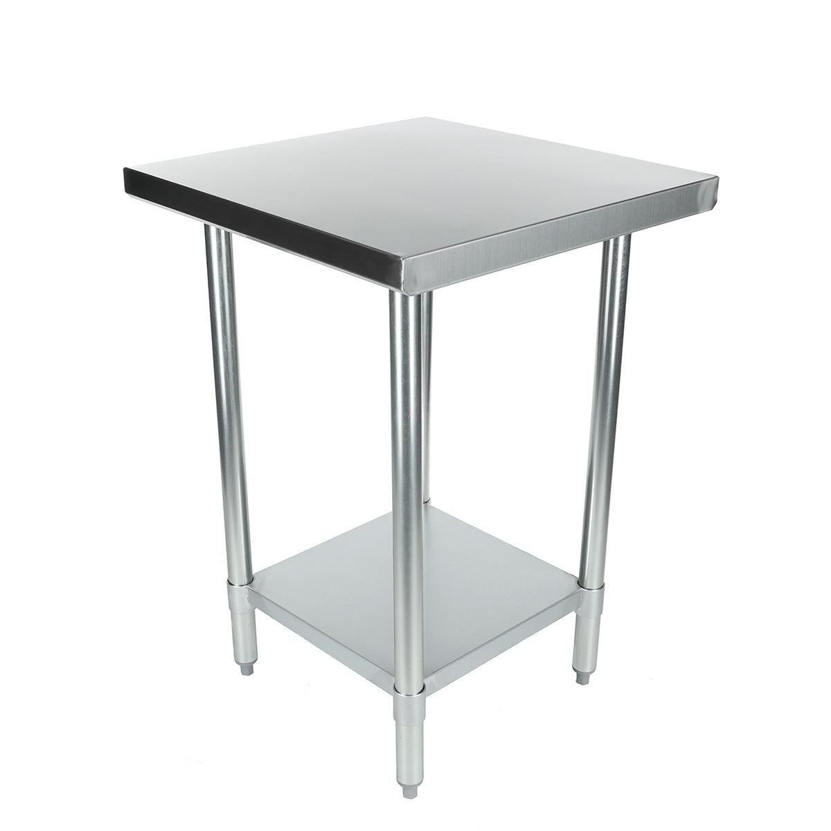 24" x 24" Economy Duty Work Table 18 Gauge 430 Stainless Steel with Galvanized Legs and Undershelf, NSF Work Table, 24" - 27", Stainless Steel Top Empura