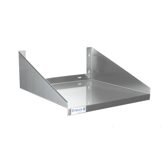 Empura 18-Gauge 430 Stainless Steel 24" x 24" Standard Duty Wall Mount Microwave Shelf With Brackets