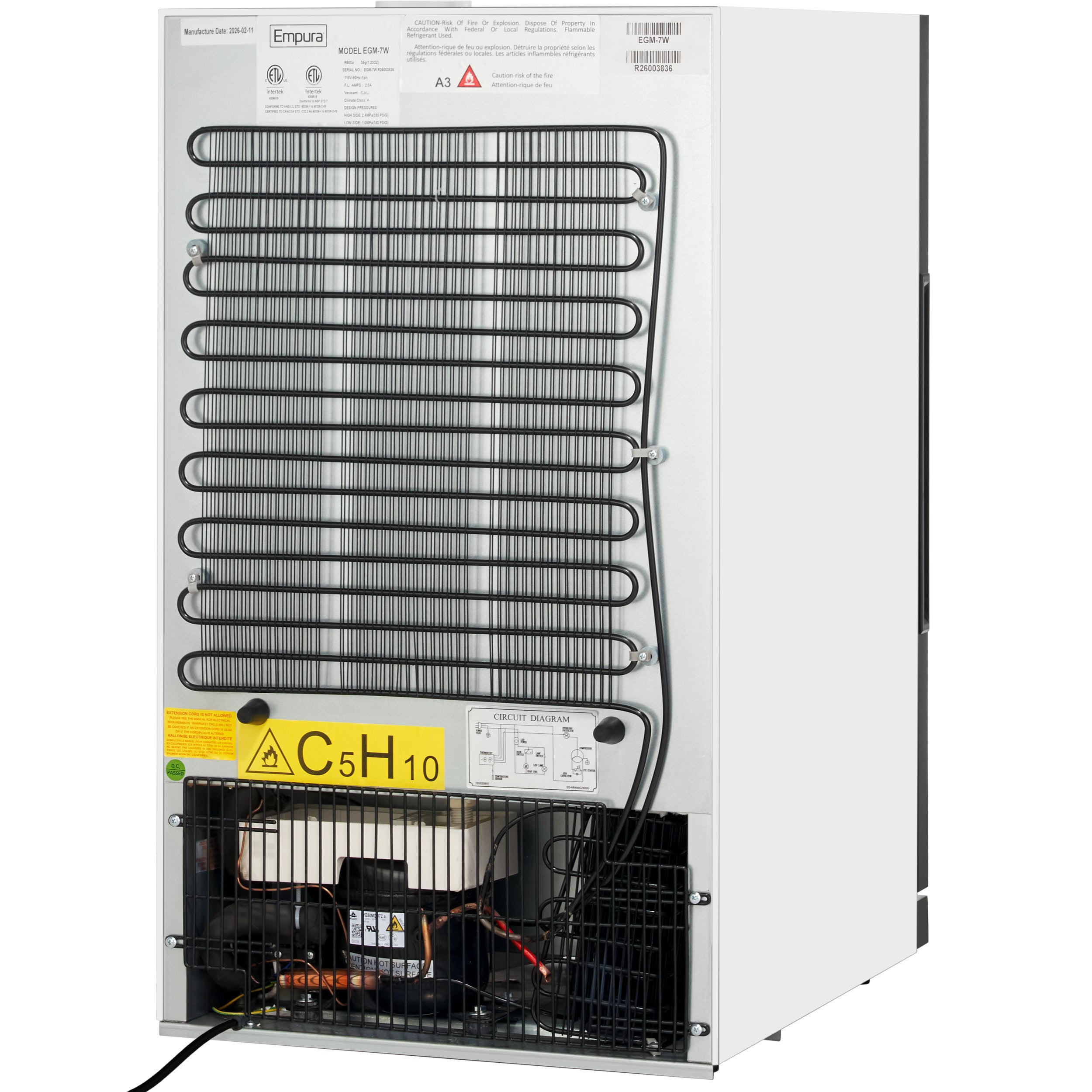 26" Countertop White Swing Commercial Glass Door Merchandiser Refrigerator with ClearKeeper™ Glass - 7 cu ft