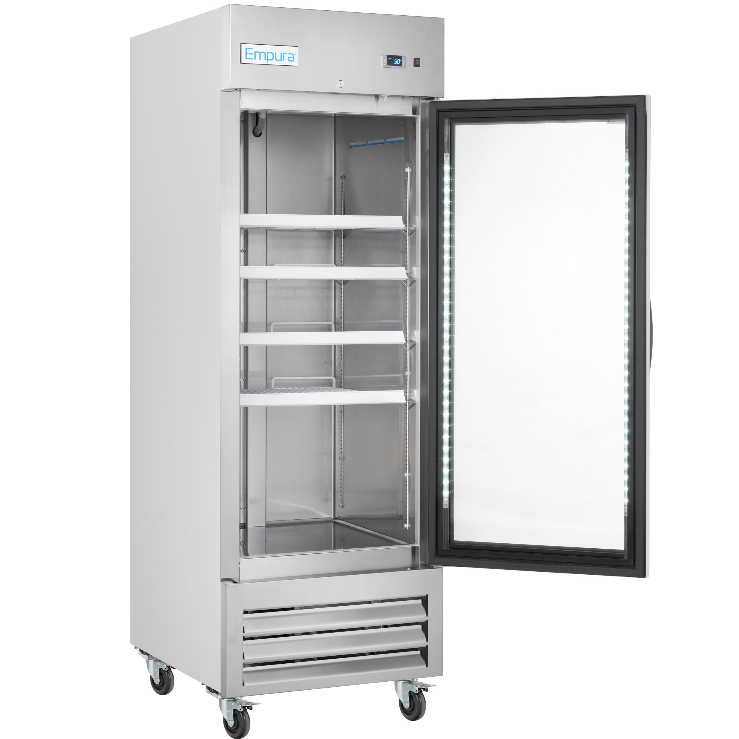 27" Commercial 1 Glass Door Reach-In Freezer