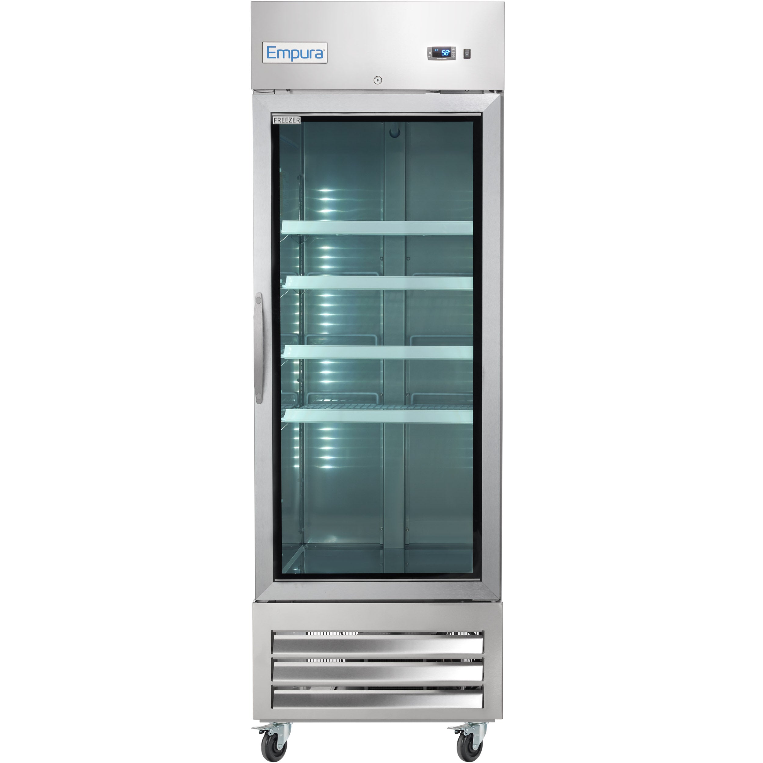 27" Commercial 1 Glass Door Reach-In Freezer