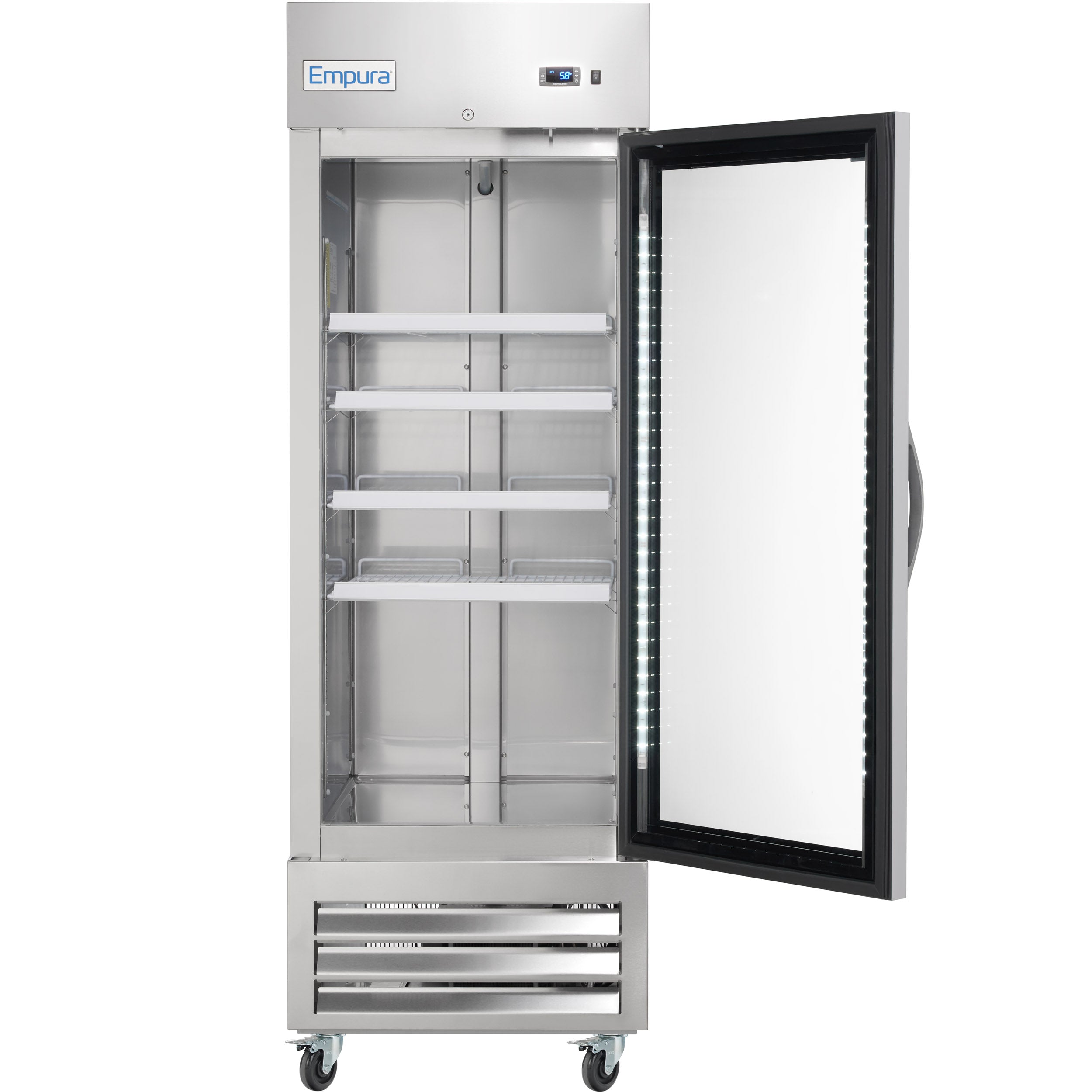 27" Commercial 1 Glass Door Reach-In Freezer