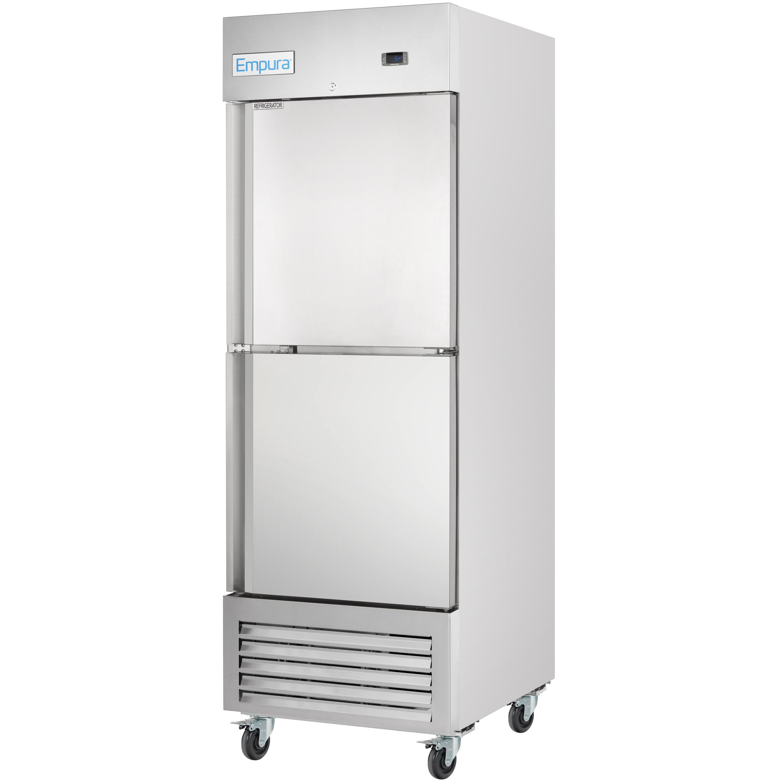 27" Commercial 1 Half Door Stainless Steel Reach-In Refrigerator
