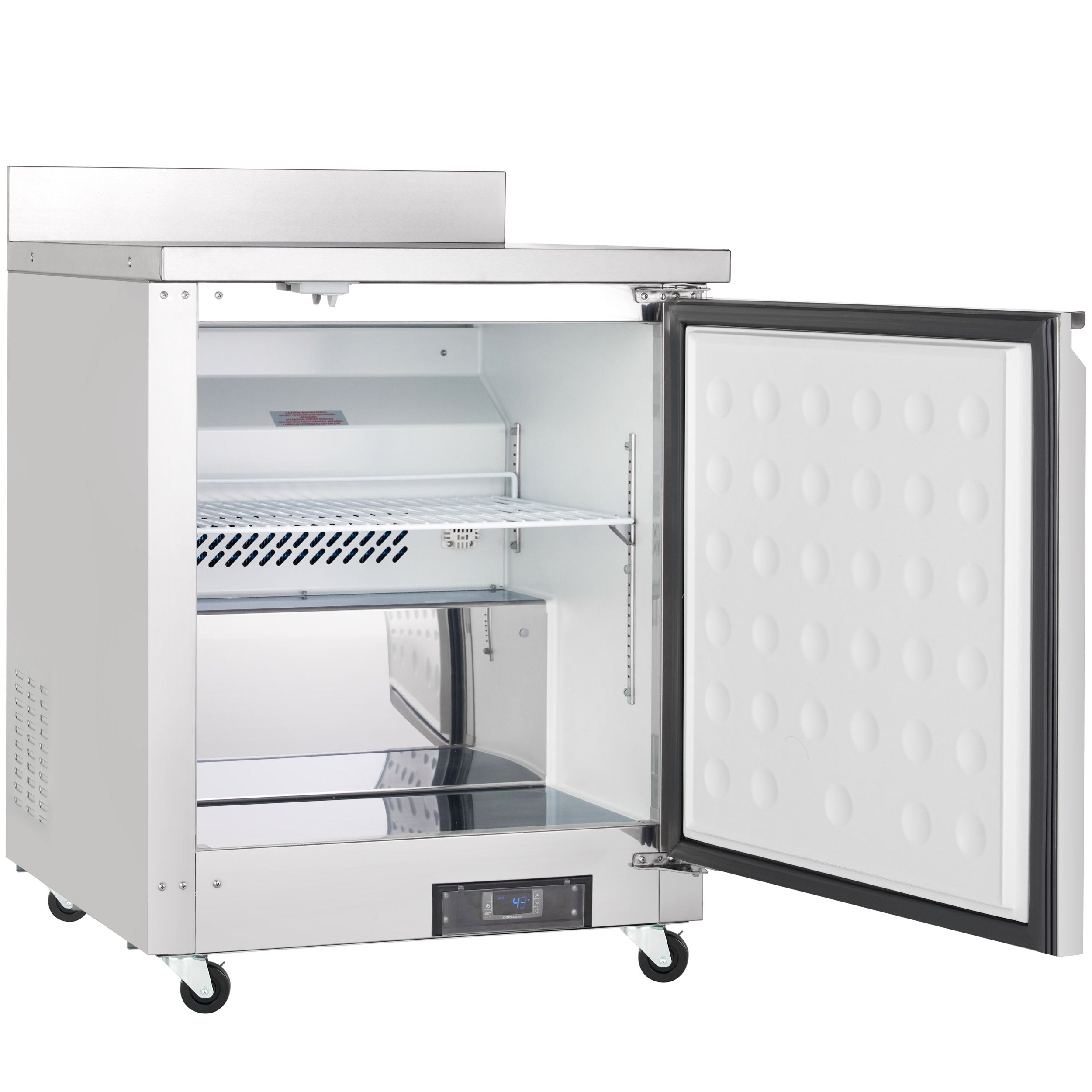 28" Single Door Commercial Undercounter Refrigerator with Backsplash