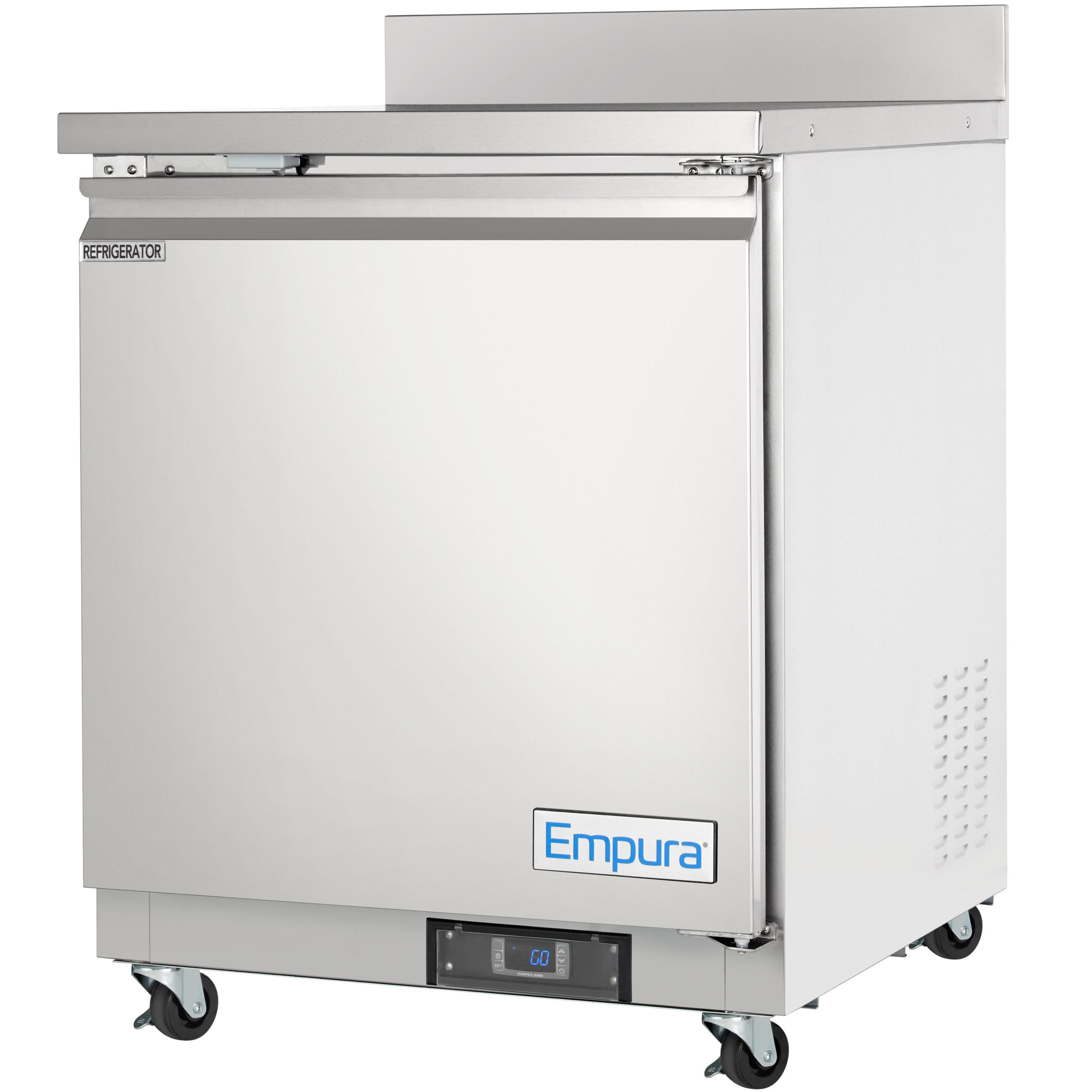 28" Single Door Commercial Undercounter Refrigerator with Backsplash