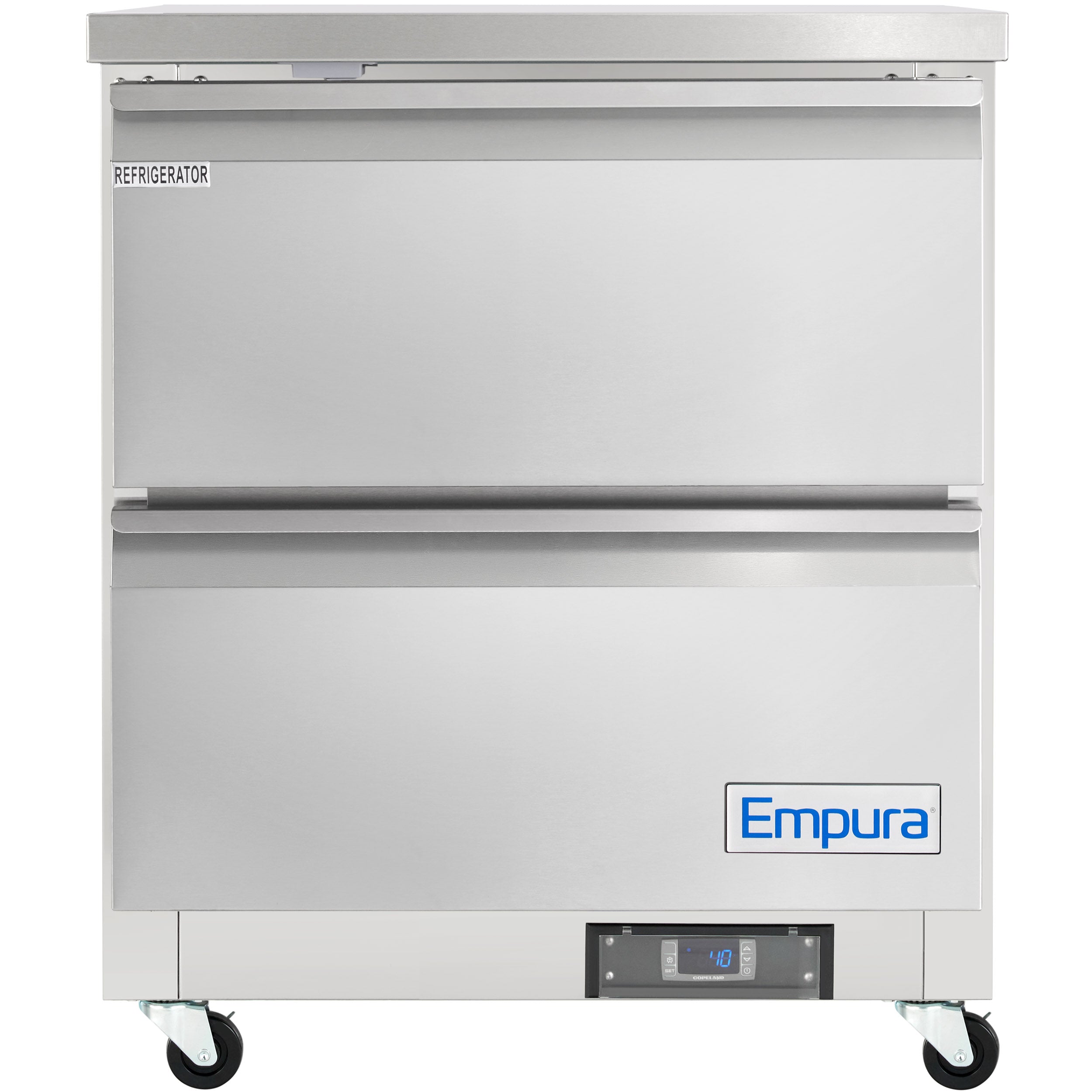 28" Two Drawer Commercial Undercounter Reach-In Refrigerator
