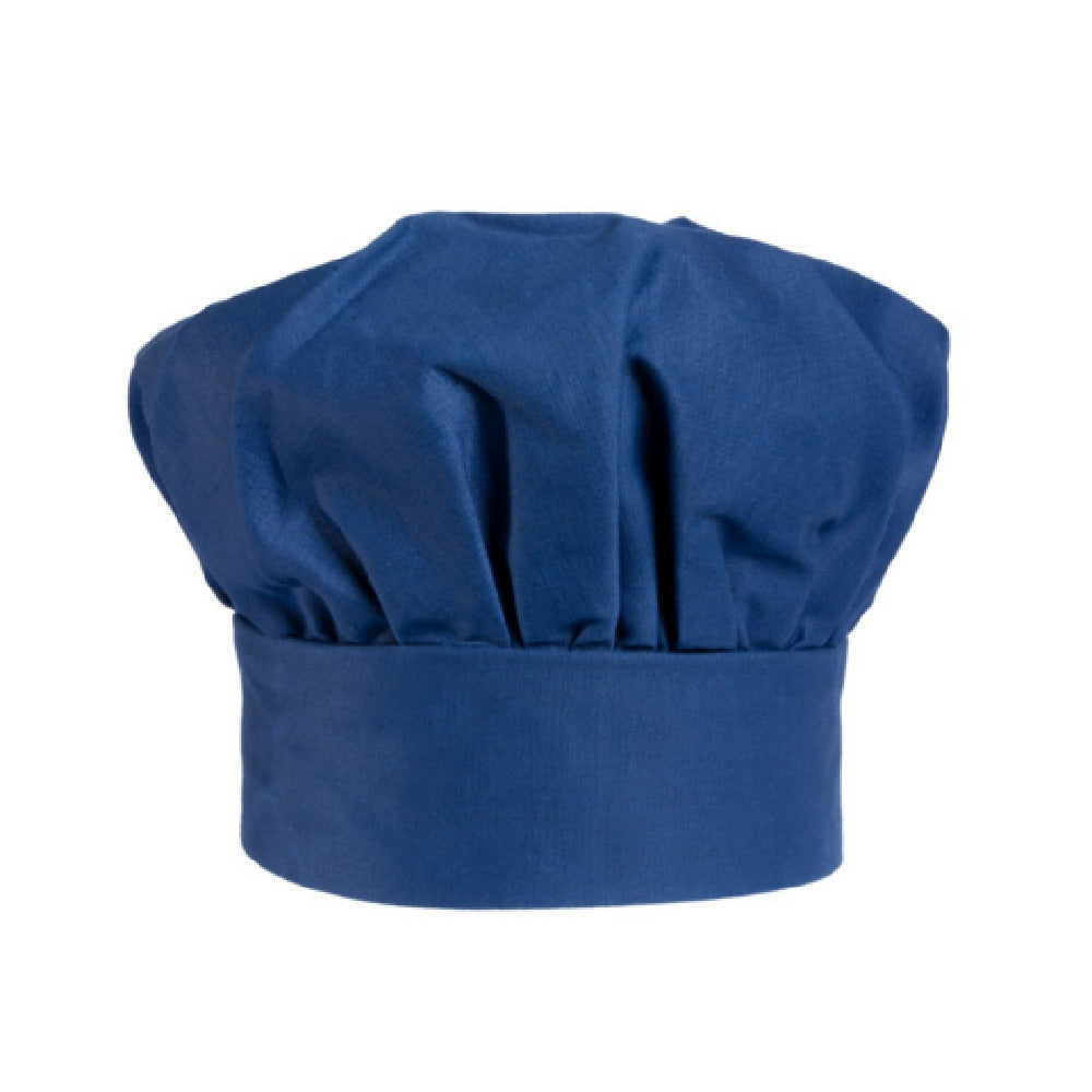13" Royal Blue Adjustable Velcro Poly-Cotton Blend Chef's Hat
