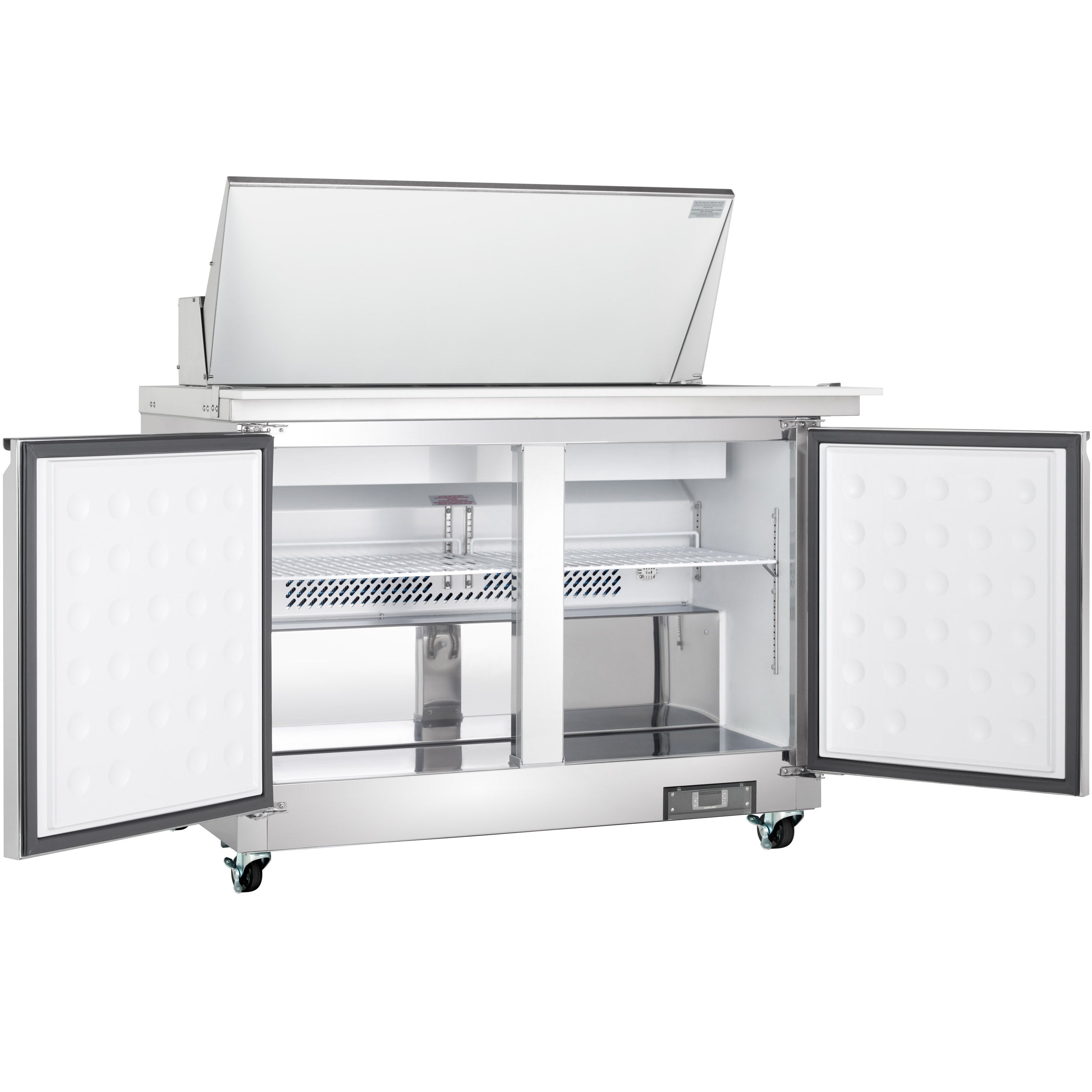 48" 2 Door Commercial Mega Top Refrigerated Sandwich and Salad Prep Table