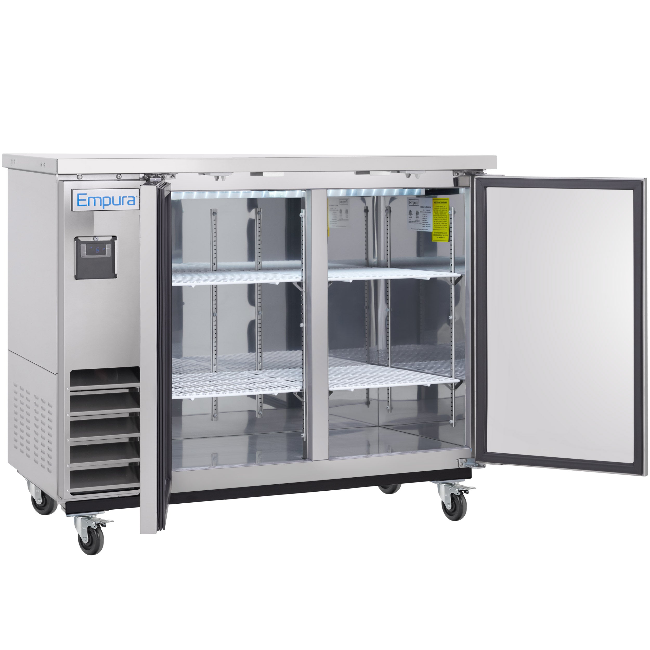 49" x 24" Swing Solid Door Stainless Steel Commercial Back Bar Refrigerator