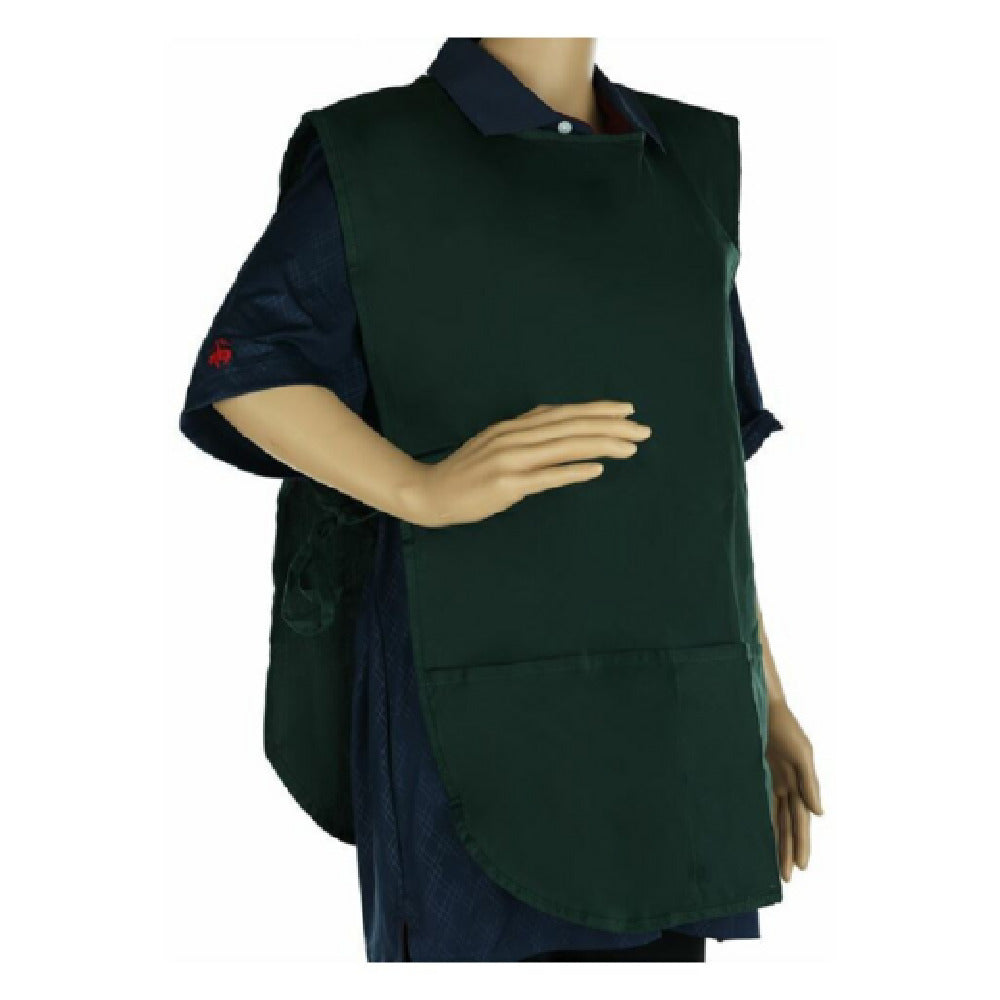 29" Hunter Green Poly-Cotton Blend Cobbler Apron with 2 Front Pockets