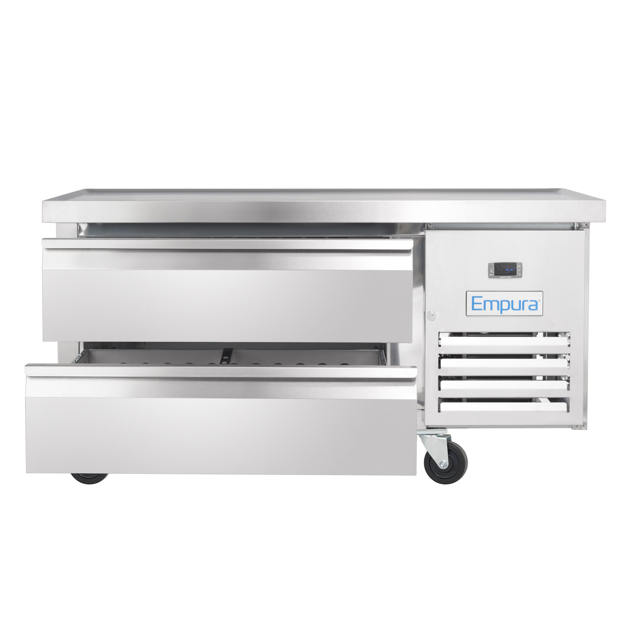 50" 2 Drawer Refrigerated Commercial Chef Base - 6" Depth Pan