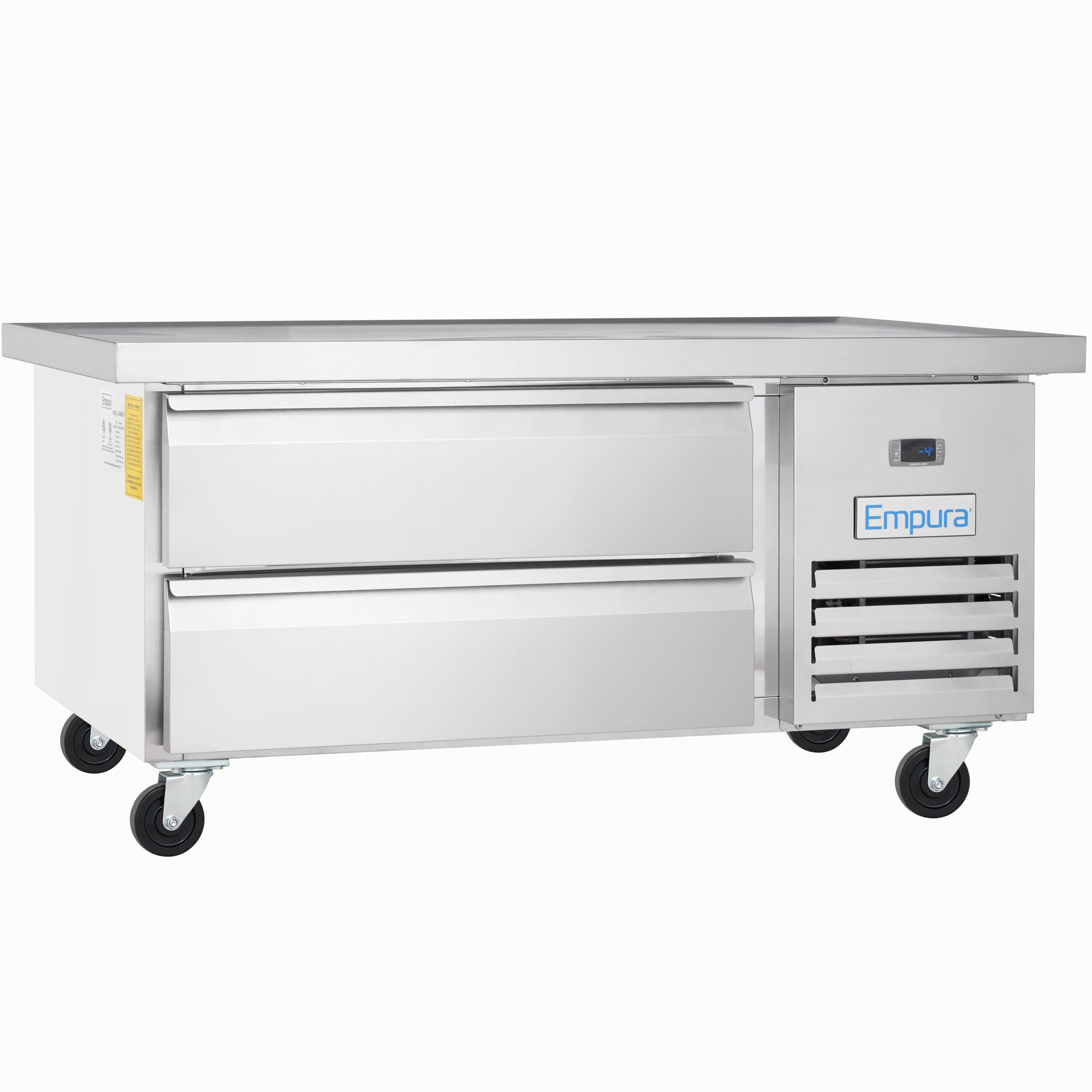 52" 2 Drawer Refrigerated Commercial Chef Base - 6" Depth Pan