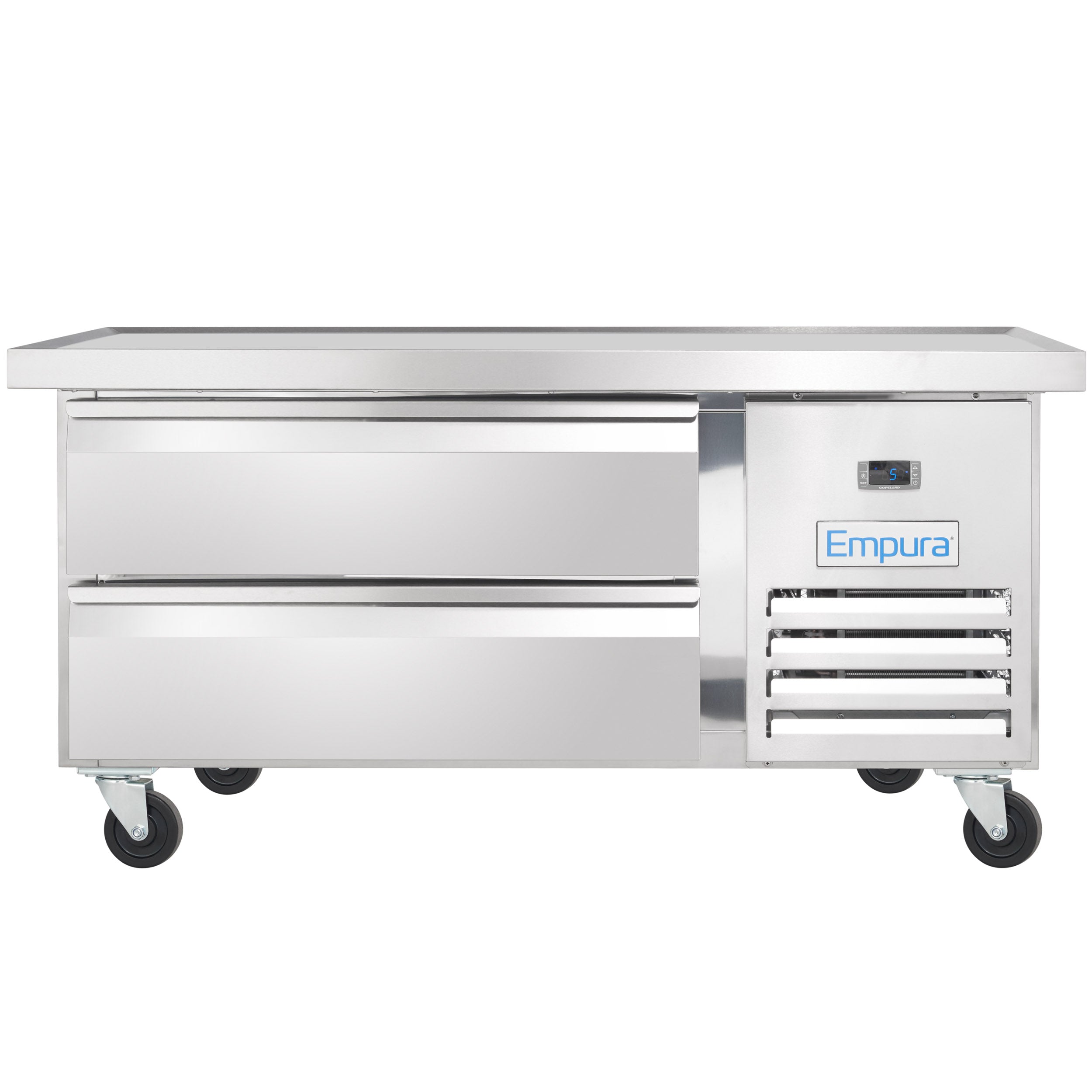 52" 2 Drawer Refrigerated Commercial Chef Base - 6" Depth Pan