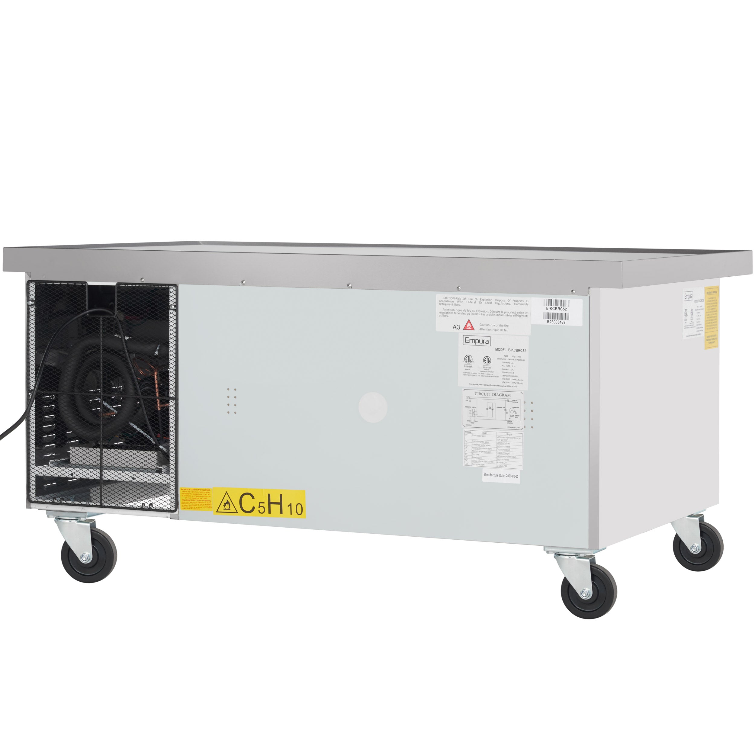 52" 2 Drawer Refrigerated Commercial Chef Base - 6" Depth Pan