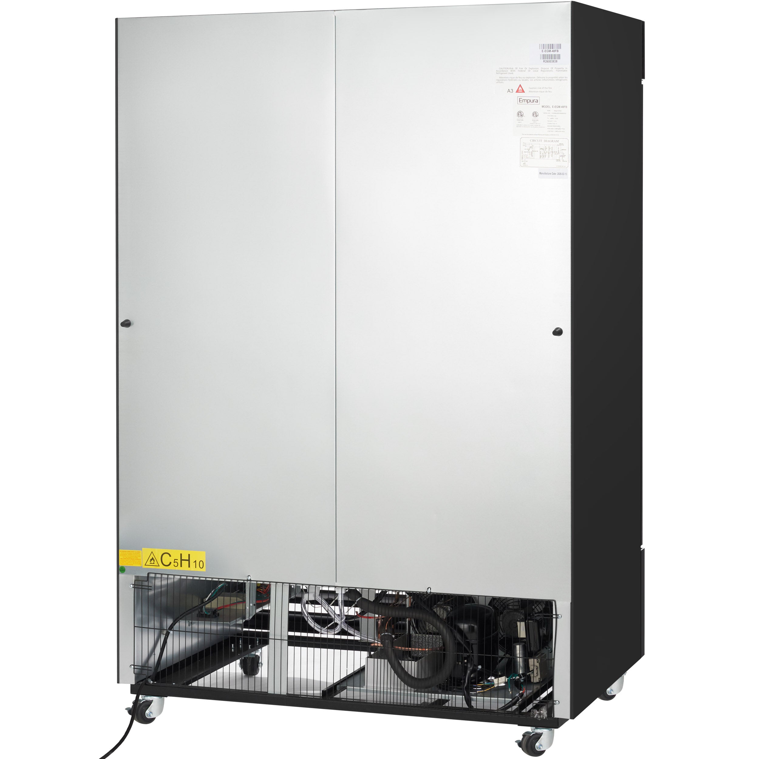 54" Black Swing Commercial Glass Door Merchandiser Freezer with ClearKeeper™ Glass