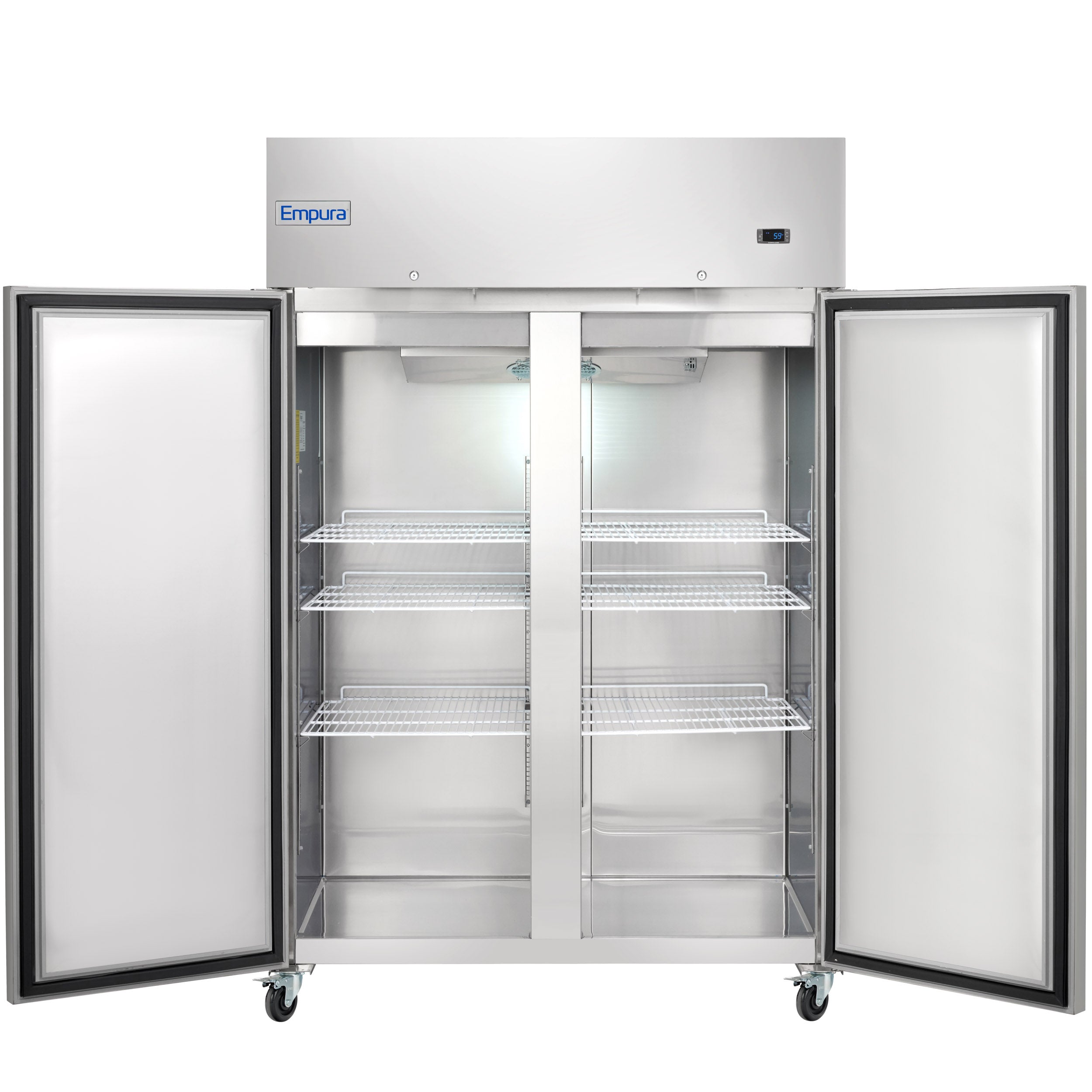 54" Commercial Stainless Steel 2 Door Reach-In Refrigerator