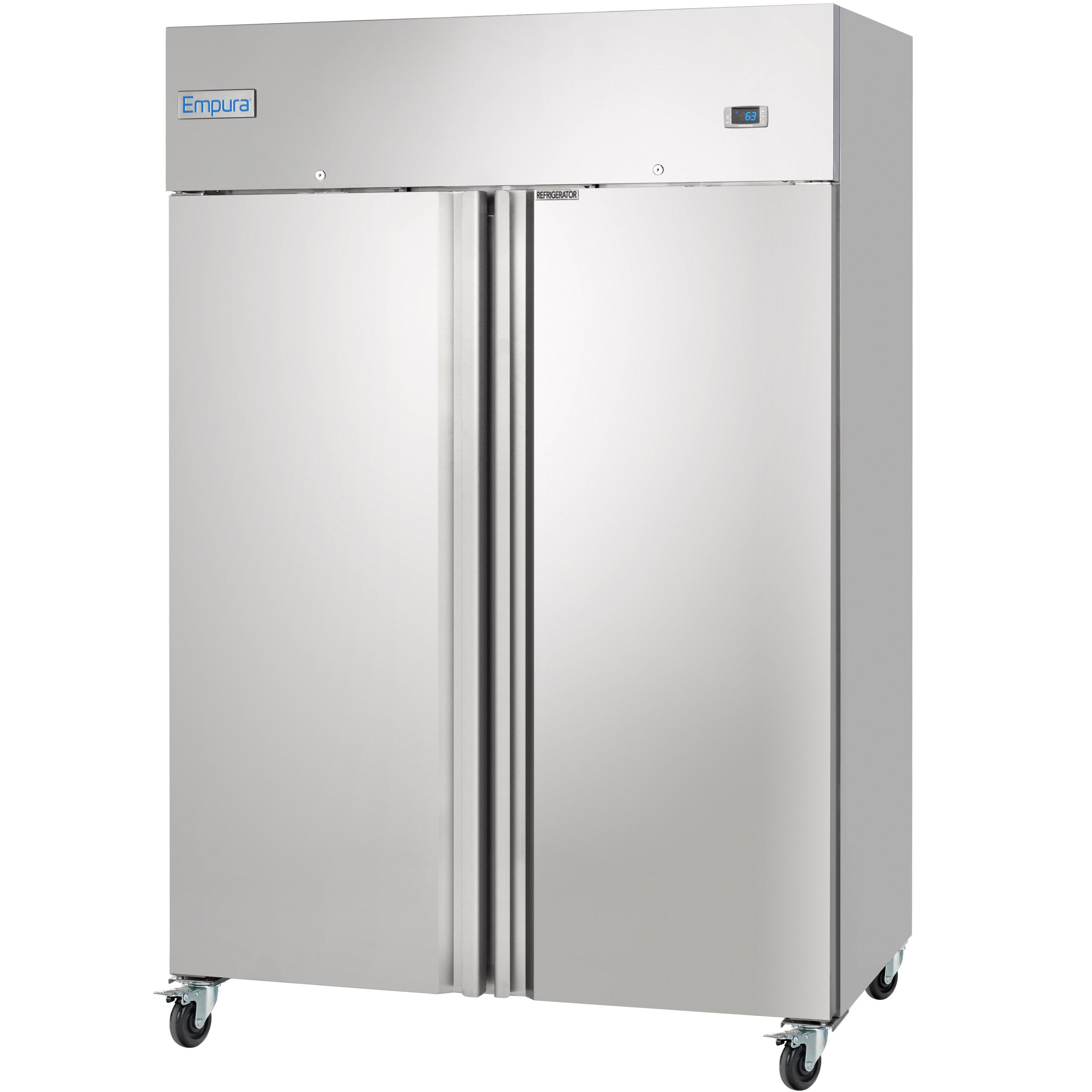 54" Commercial Stainless Steel 2 Door Reach-In Refrigerator