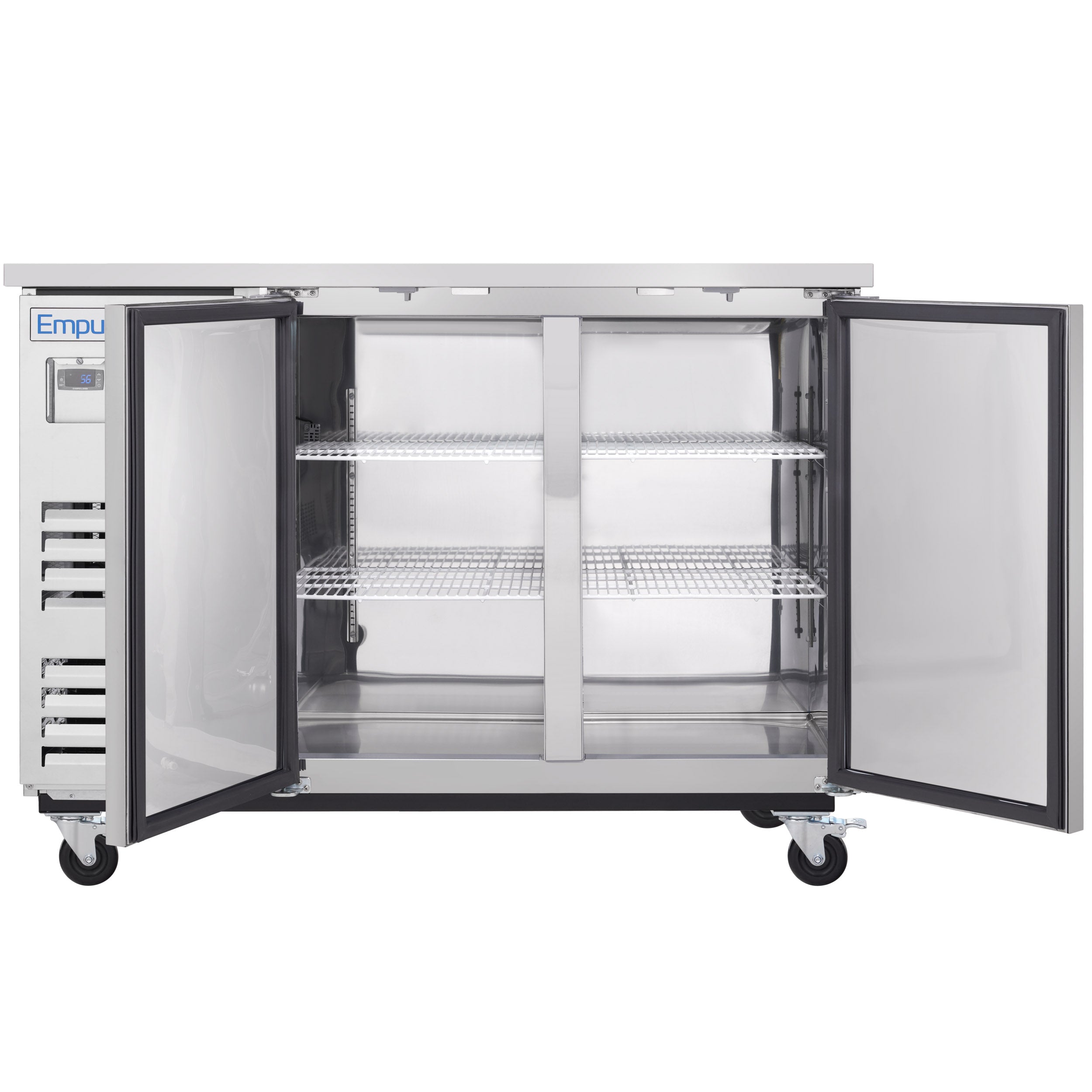 59" x 28" Swing Solid Door Stainless Steel Commercial Back Bar Refrigerator