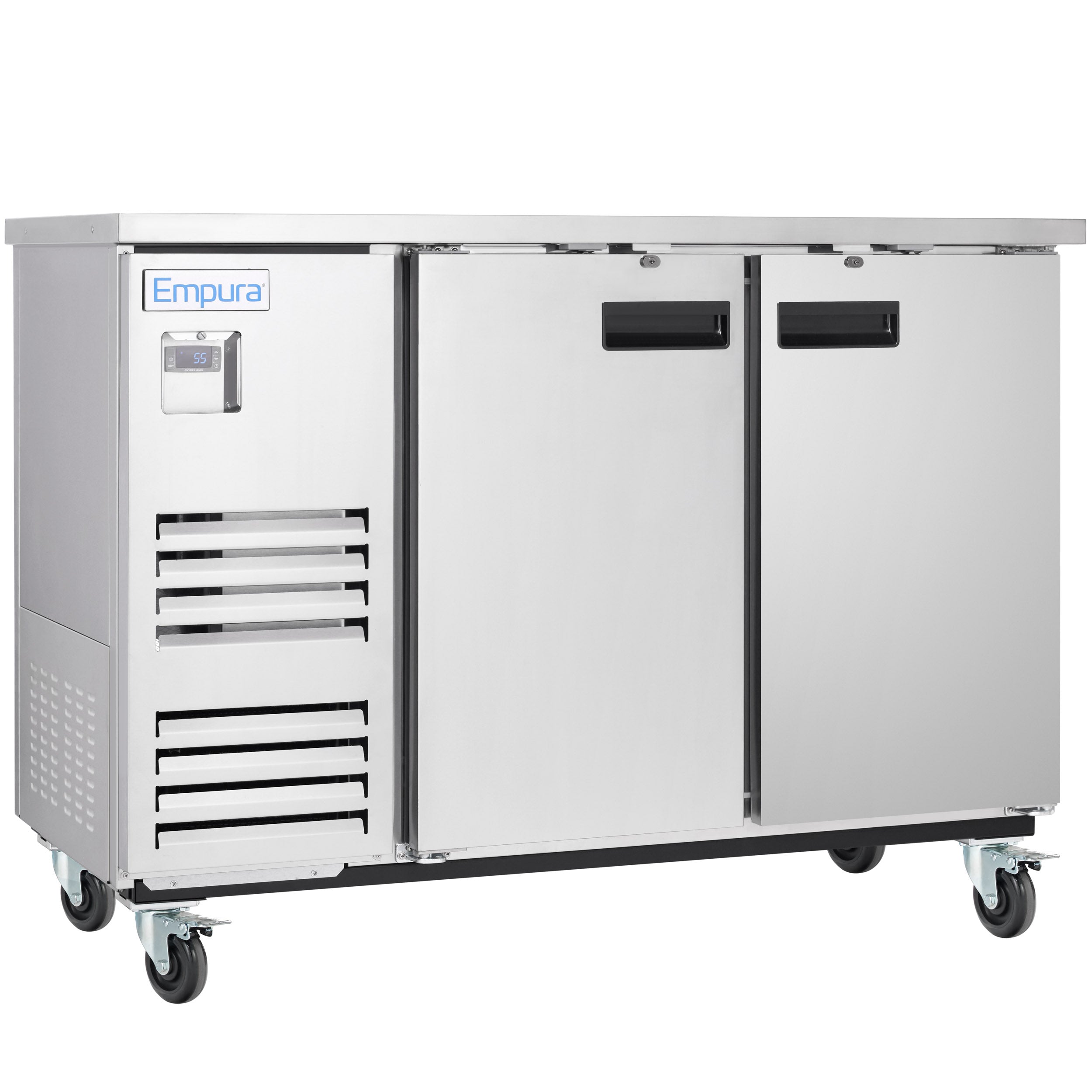 59" x 28" Swing Solid Door Stainless Steel Commercial Back Bar Refrigerator