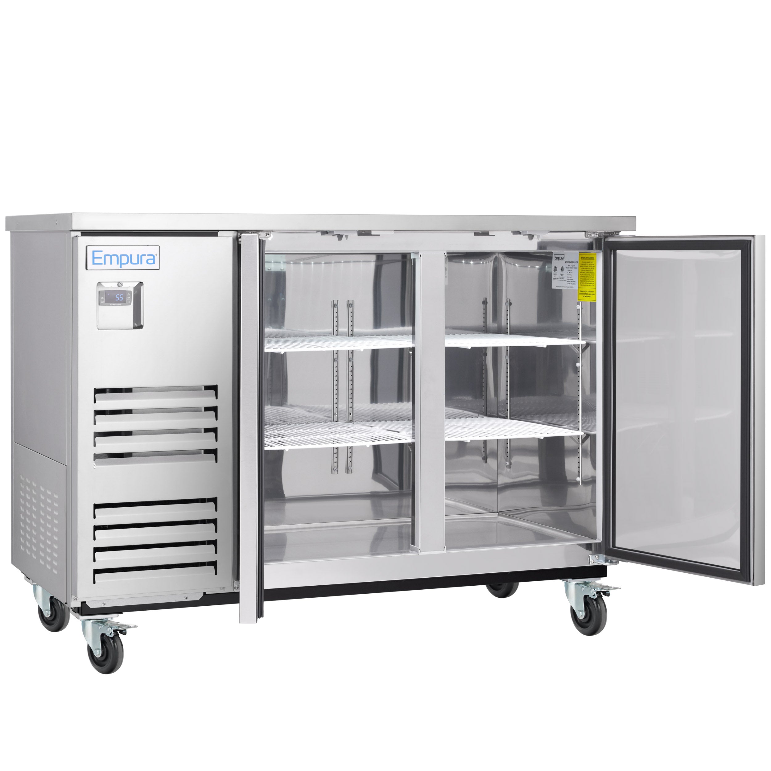 59" x 28" Swing Solid Door Stainless Steel Commercial Back Bar Refrigerator
