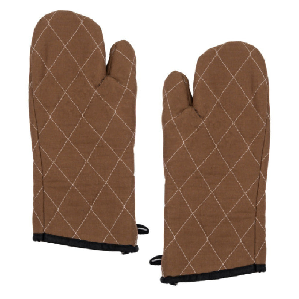 15" Brown Ambidextrous Flame Retardant Oven Mitt