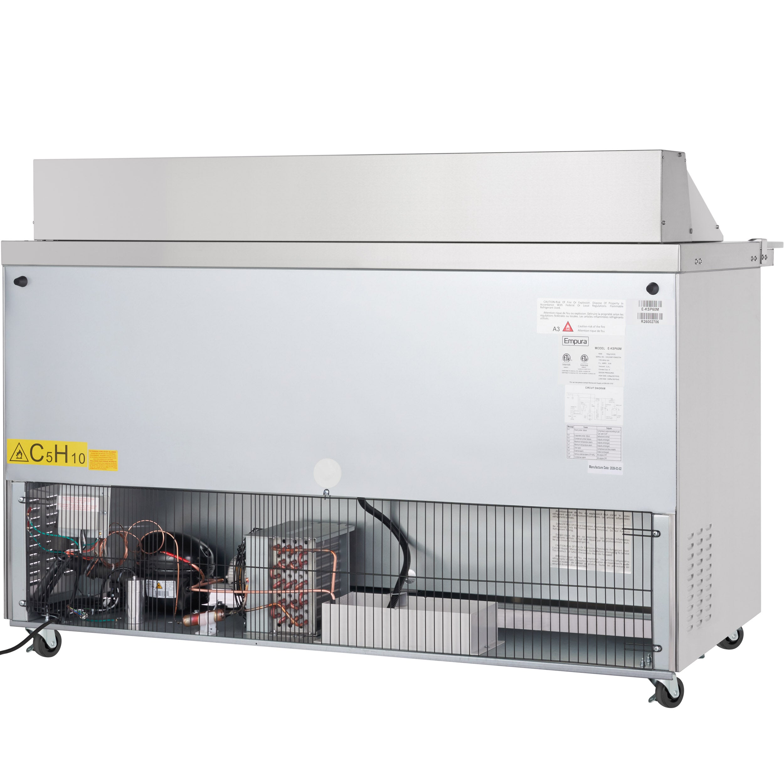 61" 2 Door Commercial Mega Top Refrigerated Sandwich and Salad Prep Table