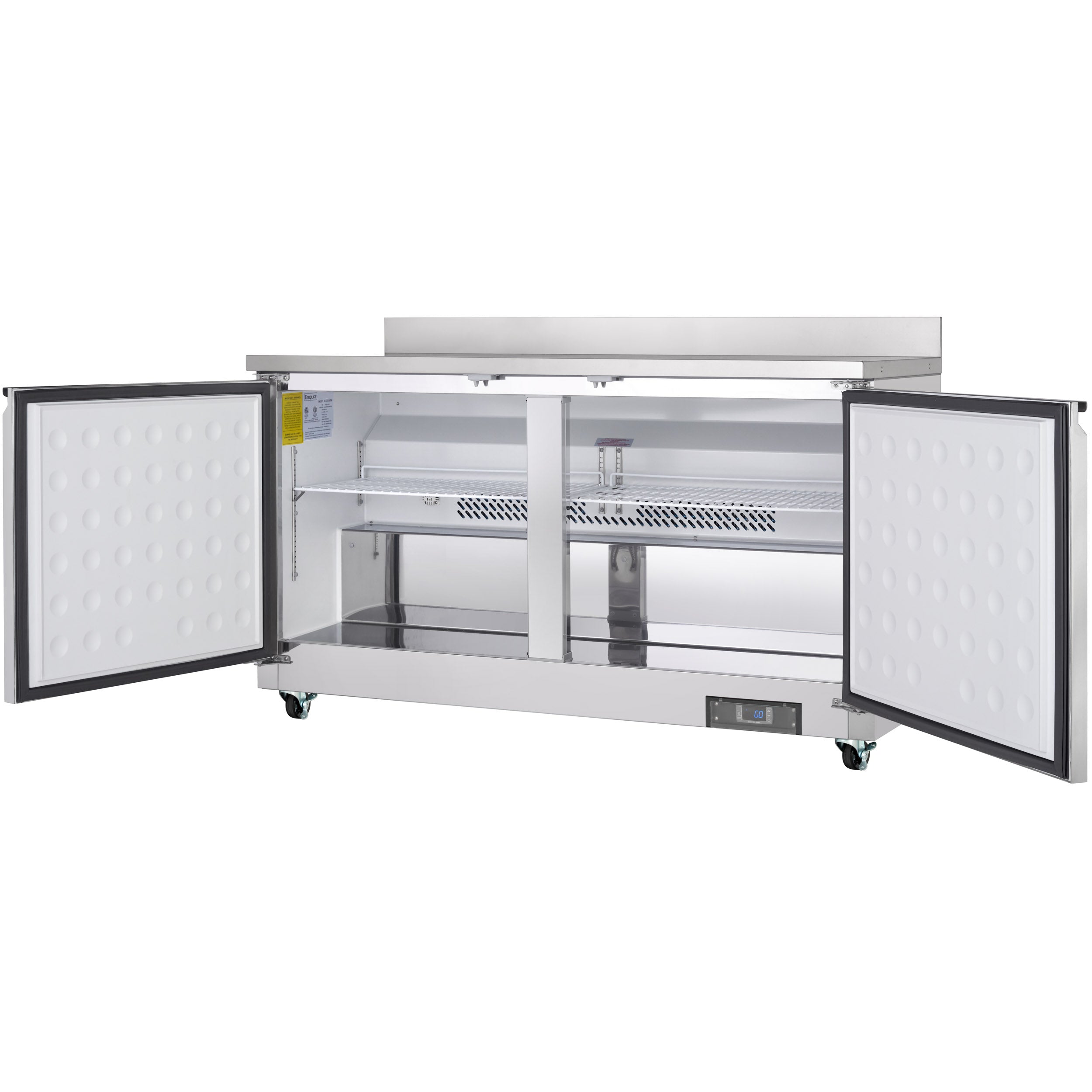 61" Two Door Commercial Work Top Undercounter Freezer