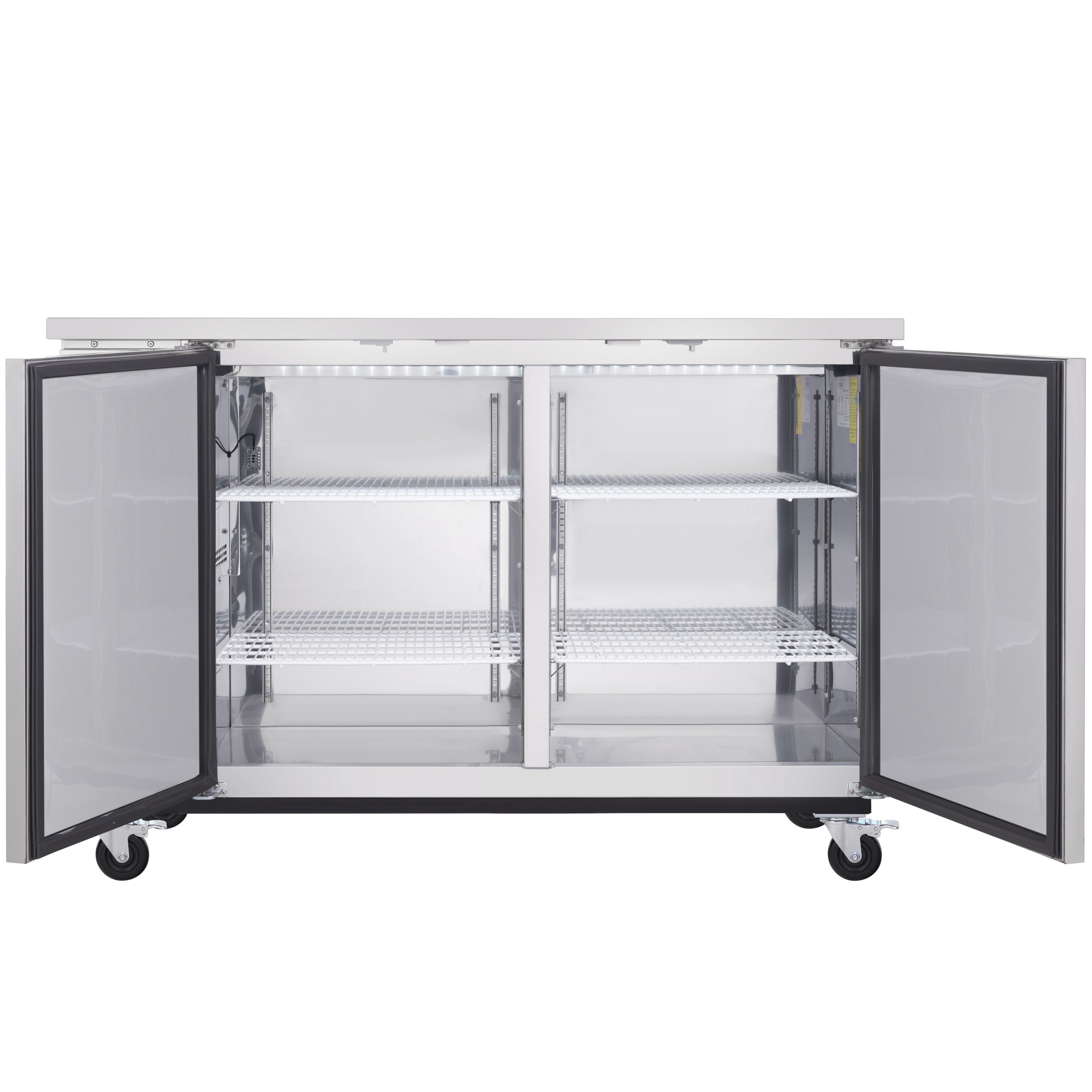61" x 24" Swing Solid Door Stainless Steel Commercial Back Bar Refrigerator