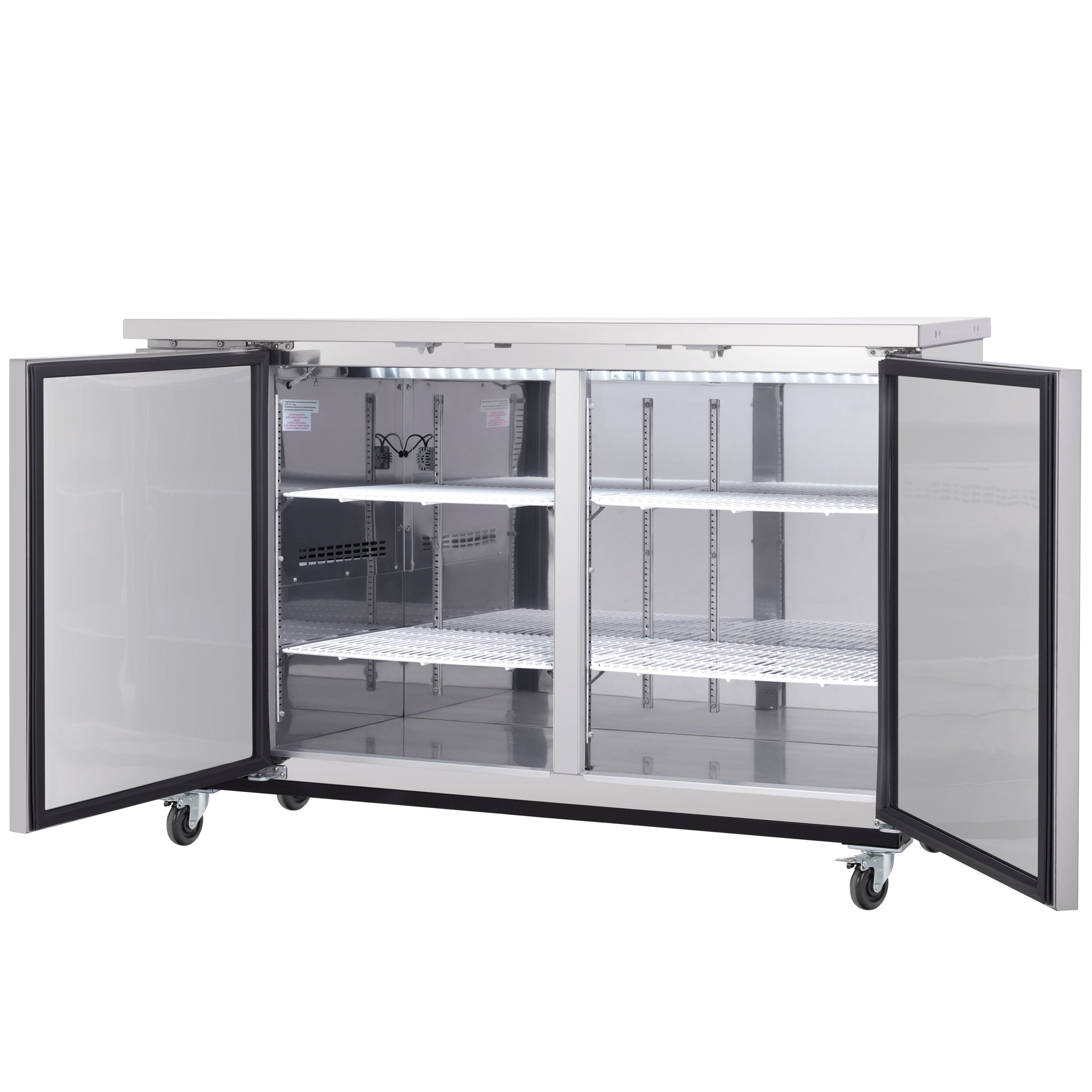 61" x 24" Swing Solid Door Stainless Steel Commercial Back Bar Refrigerator