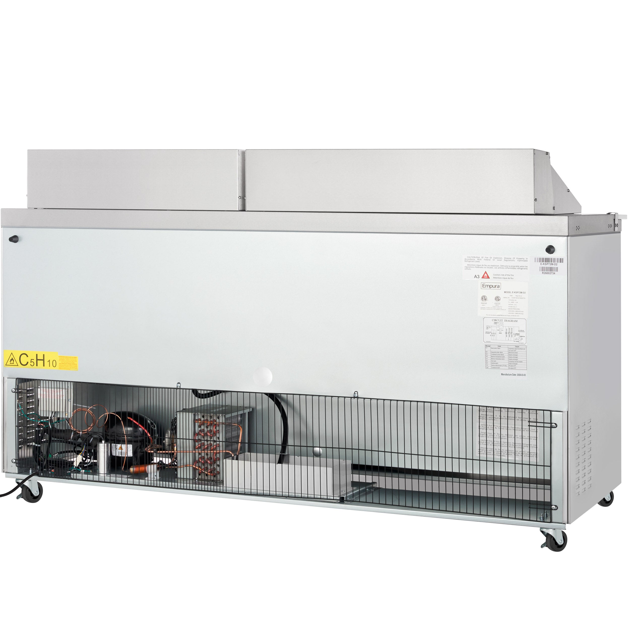 72" 2 Drawer Commercial Mega Top Refrigerated Sandwich and Salad Prep Table