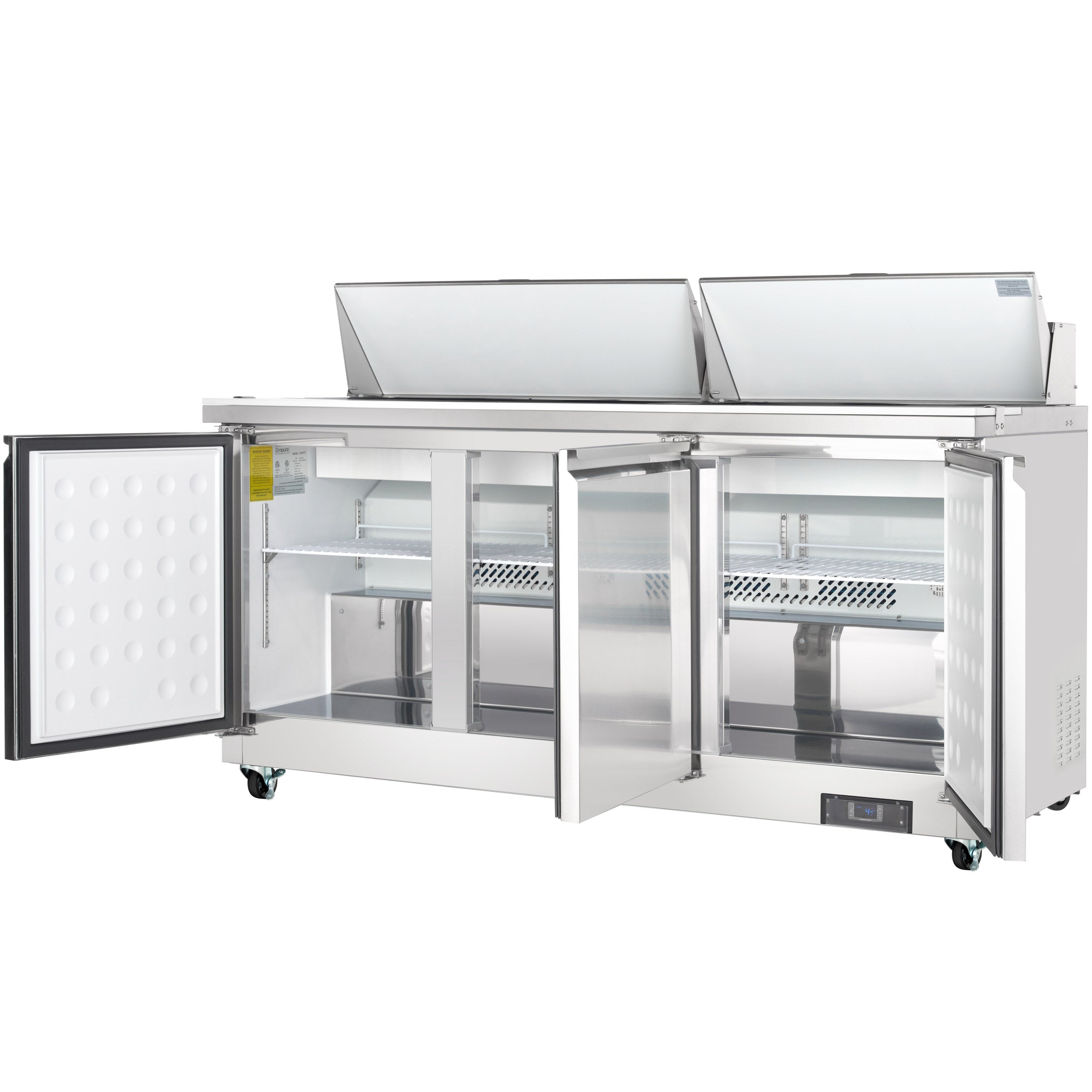 72" 3 Door Commercial Refrigerated Sandwich and Salad Prep Table