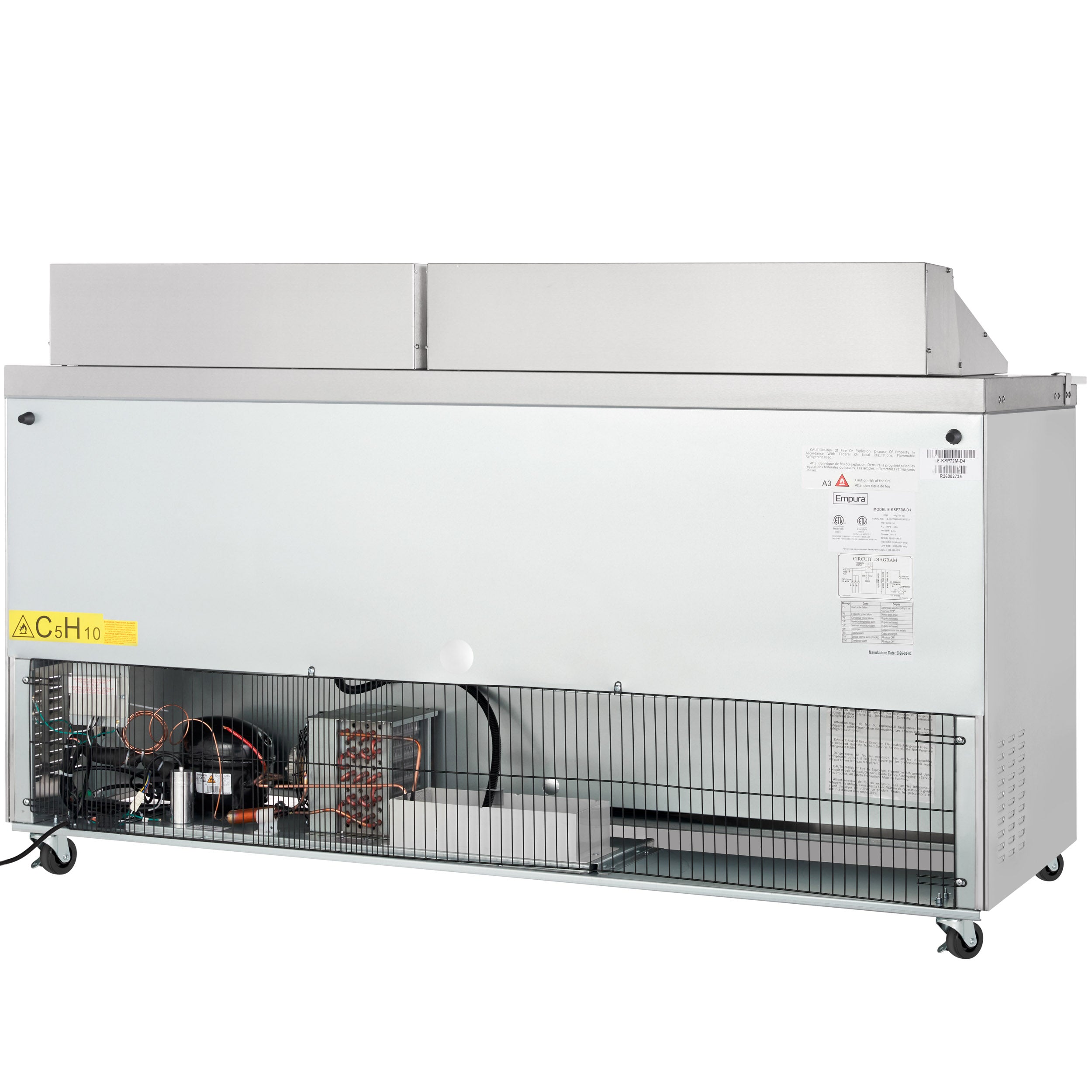 72" 4 Drawer Commercial Mega Top Refrigerated Sandwich and Salad Prep Table