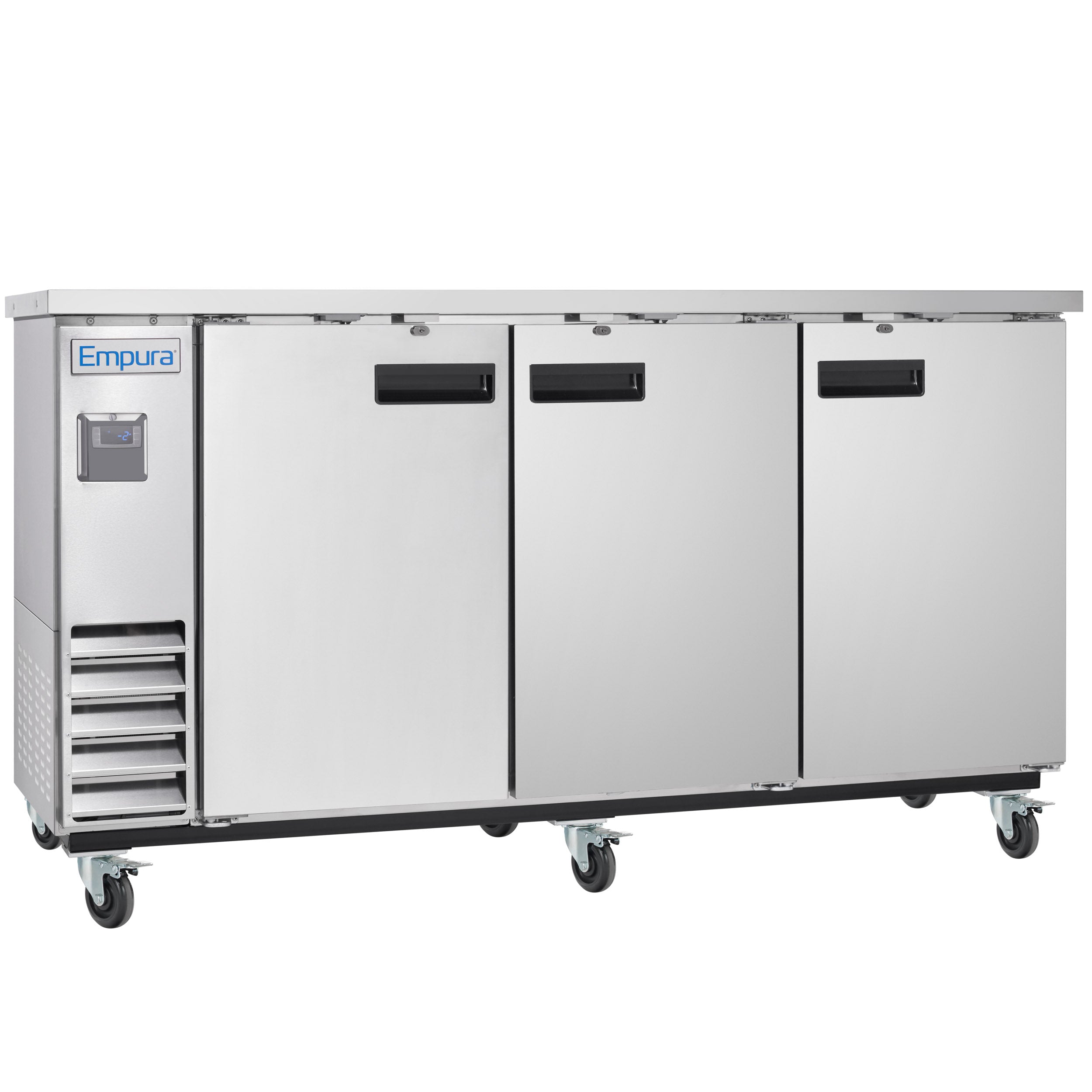 73" x 24" Swing Solid Door Stainless Steel Commercial Back Bar Refrigerator