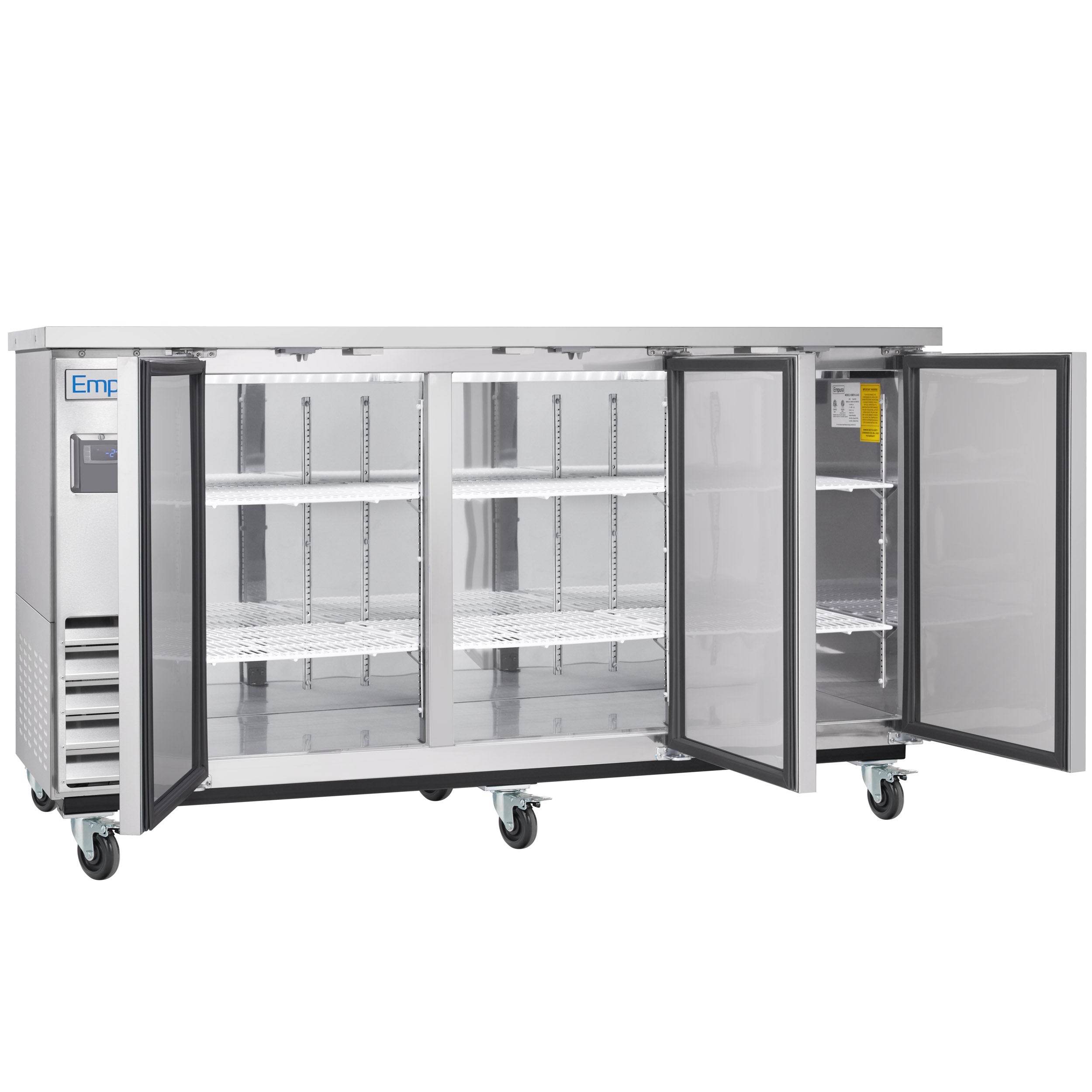 73" x 24" Swing Solid Door Stainless Steel Commercial Back Bar Refrigerator