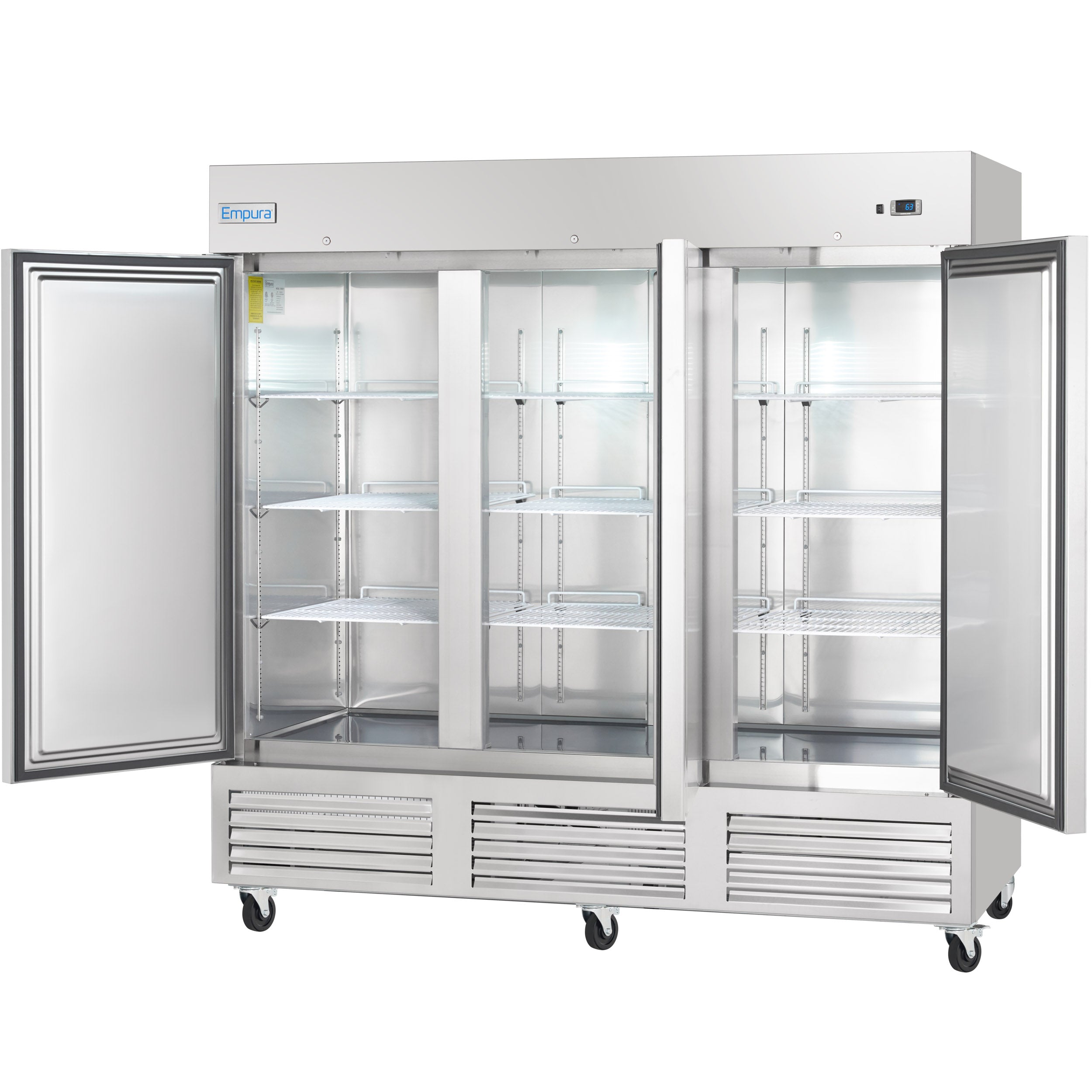 81" Commercial 3 Door Reach-In Freezer