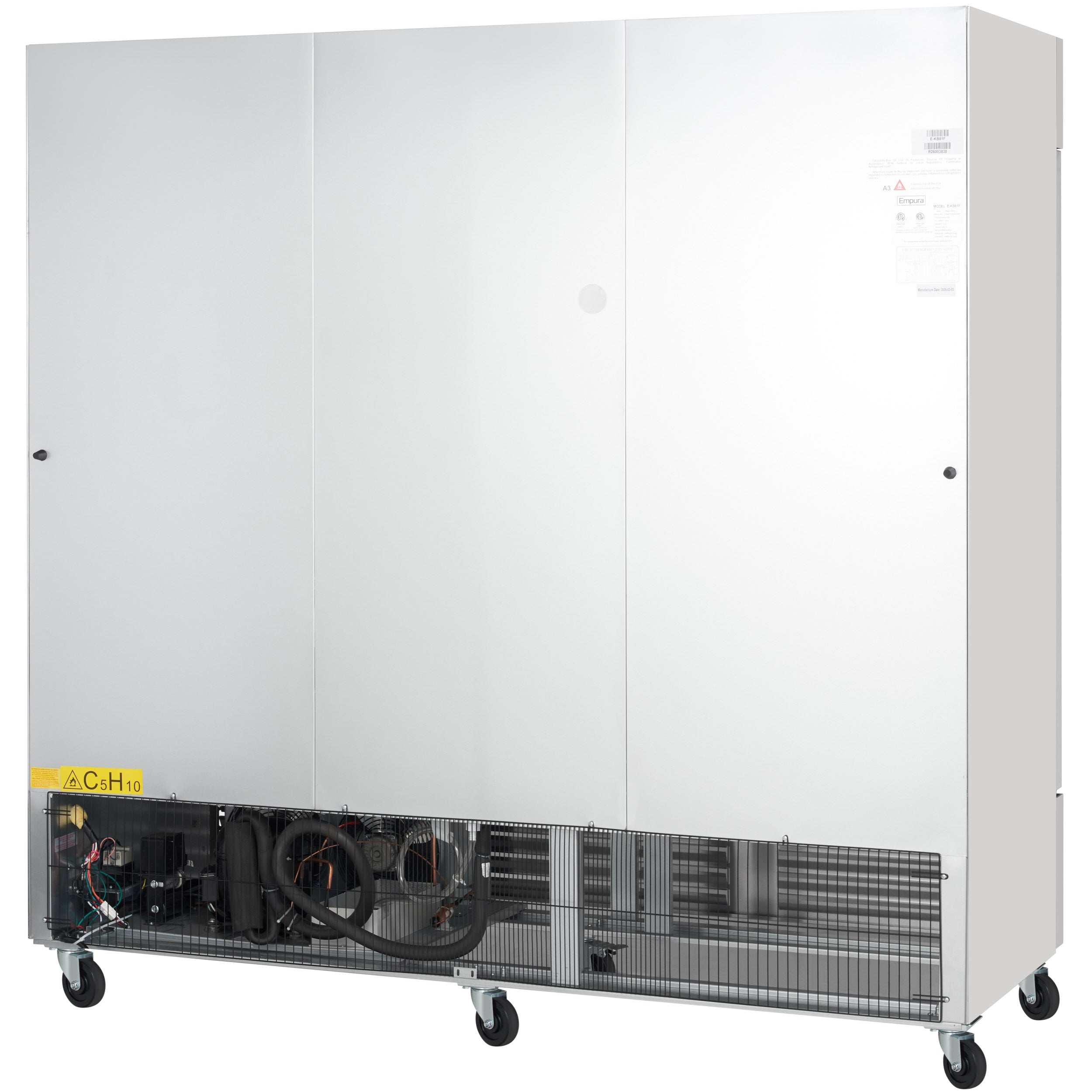 81" Commercial 3 Door Reach-In Freezer